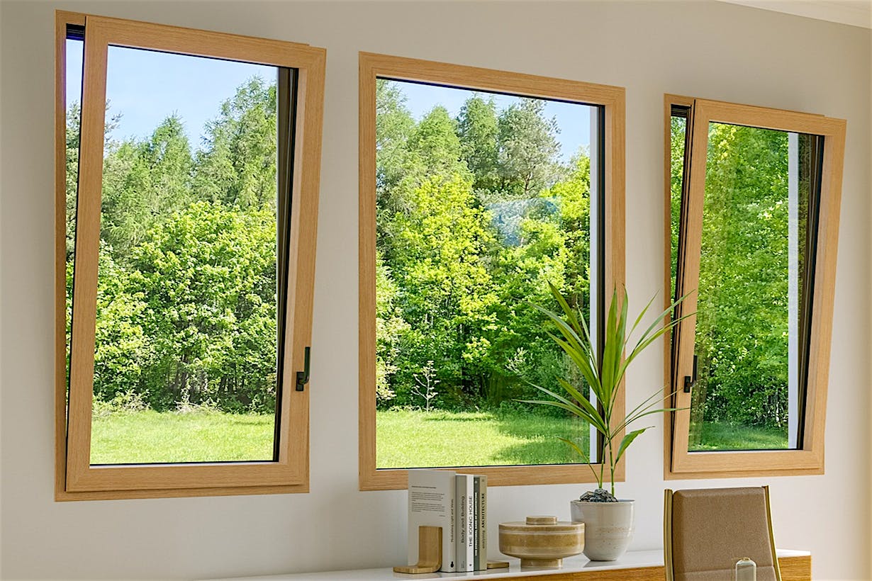 wood framed aluminum clad tilt turn windows
