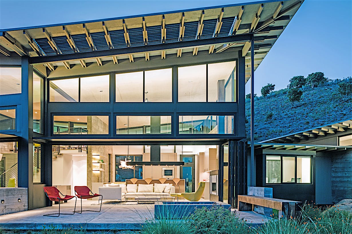 sustainable living with folding glass walls