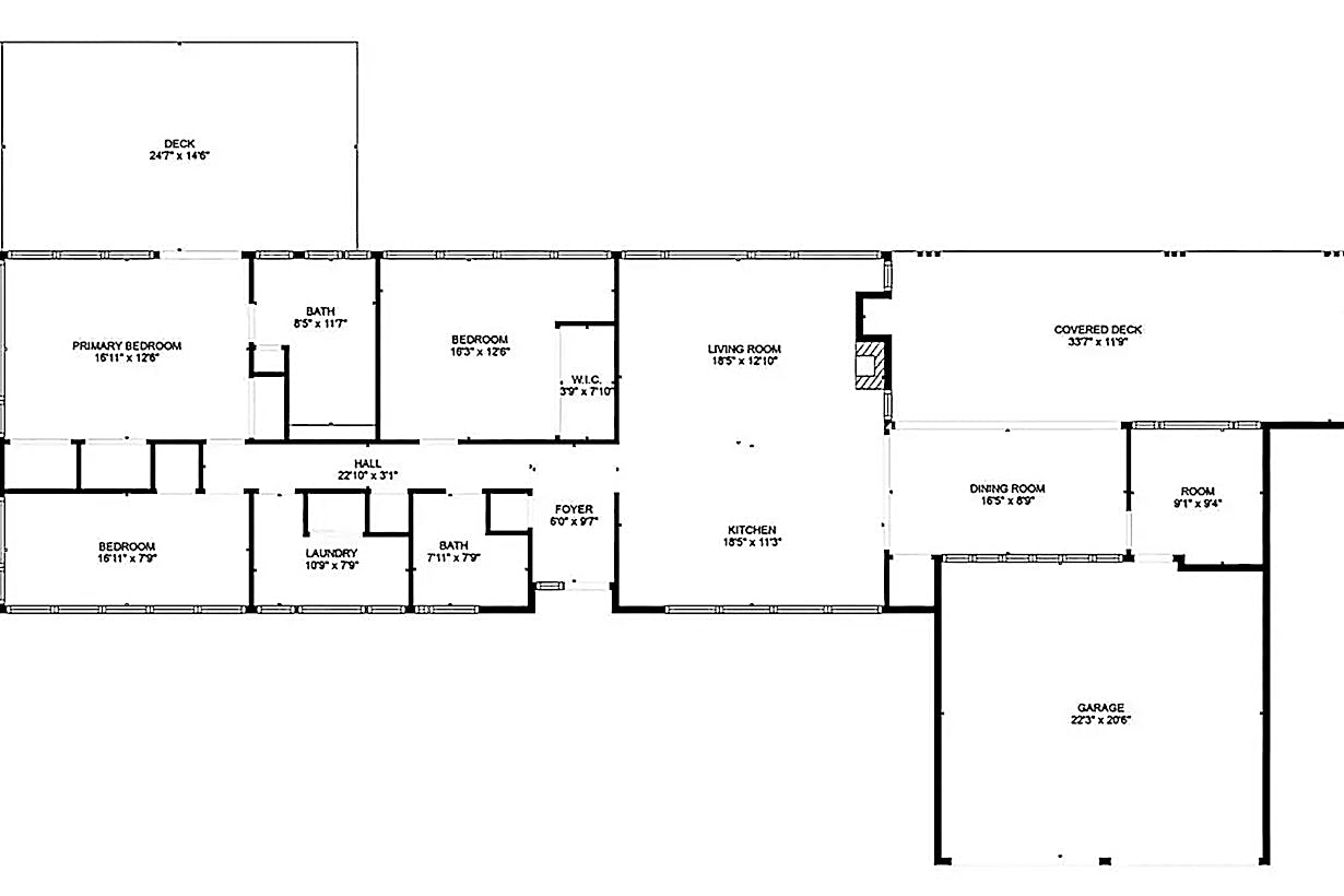 Mid-Century Modern remodeled home floor plan