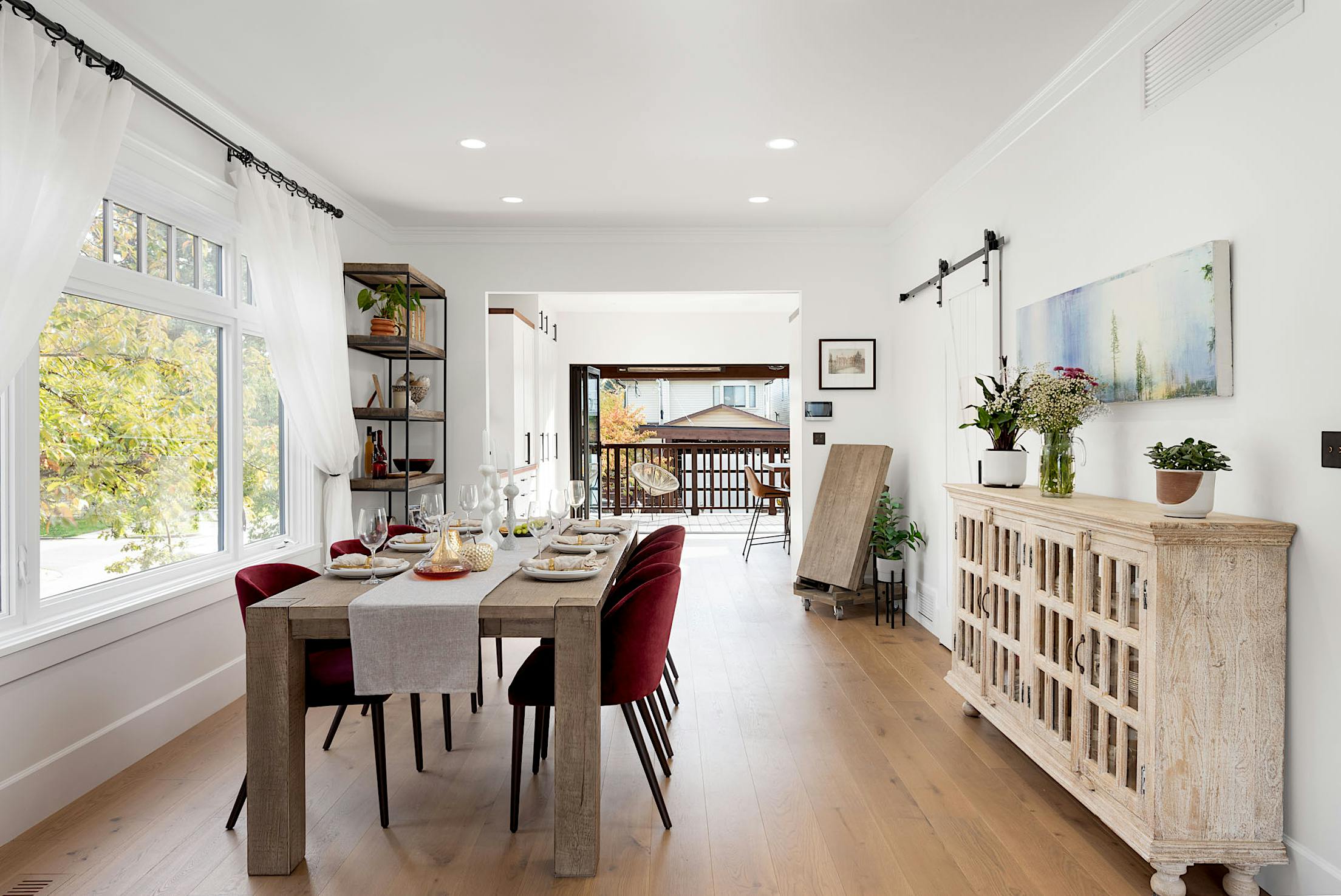 Folding window door for open concept remodel