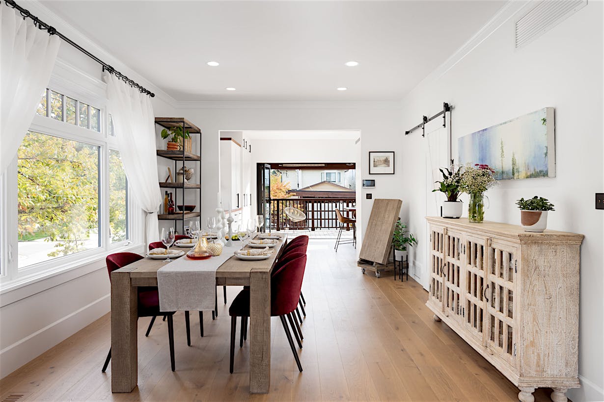 Folding window door for open concept remodel