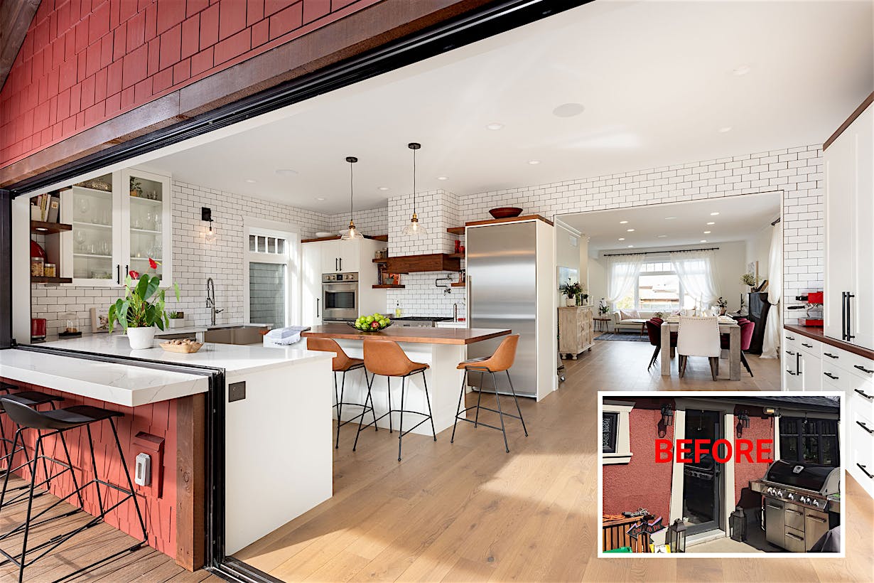 Kitchen remodel with NanaWall folding window door system