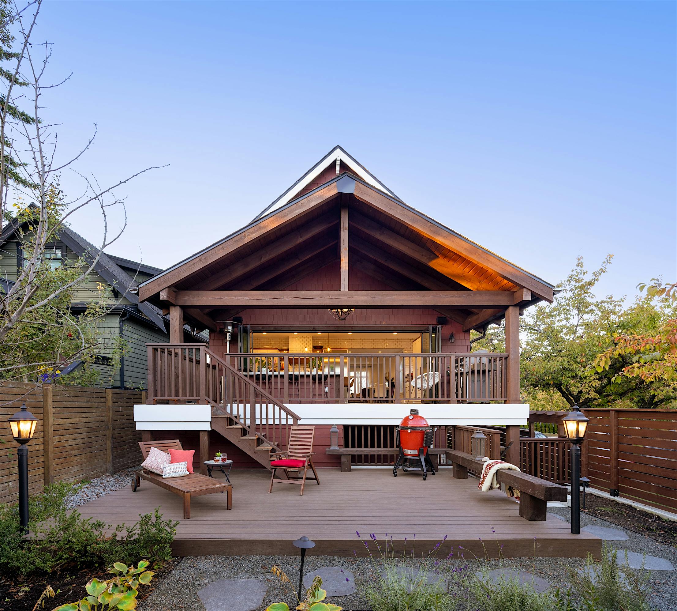 Remodeled home with folding window doors 