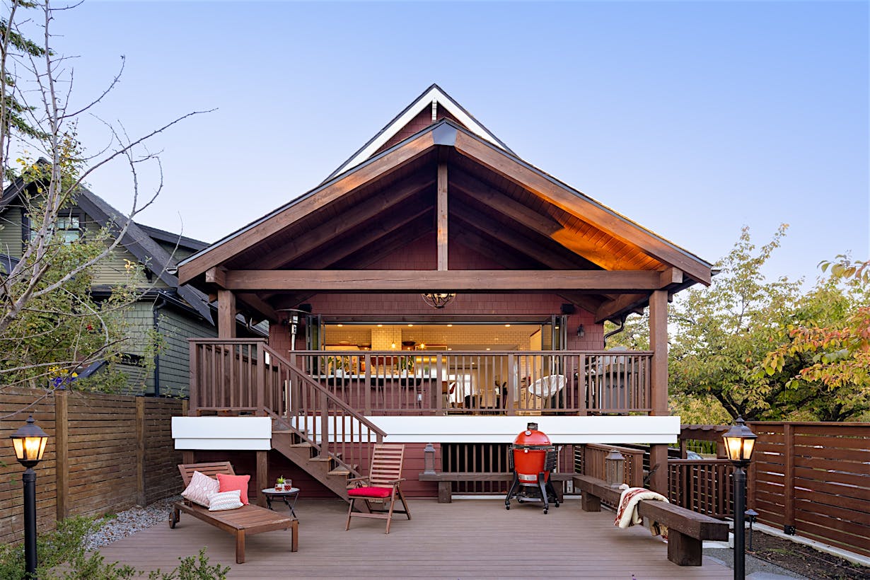 Remodeled home with folding window doors