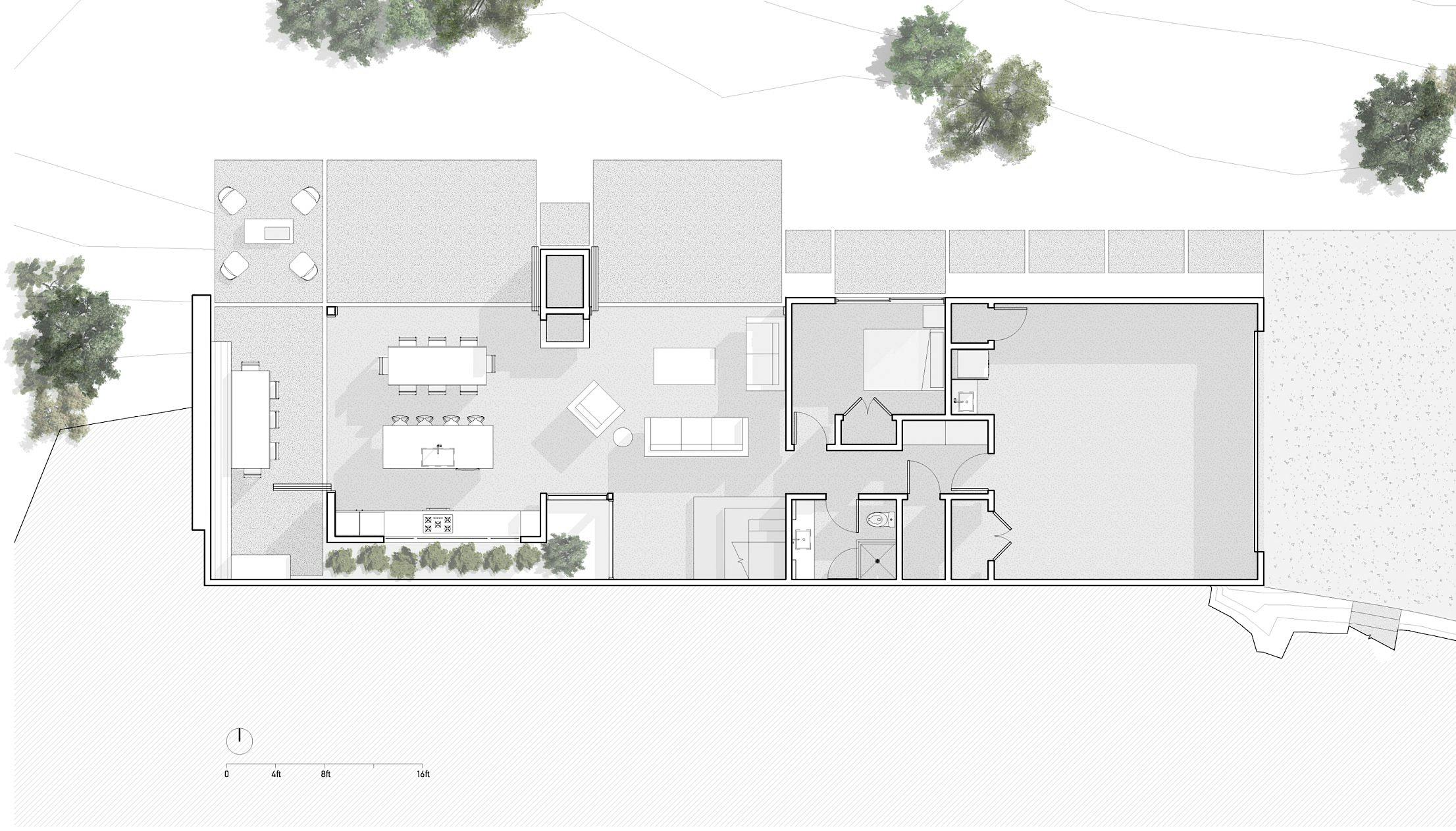 architectural view of lakefron home with NanaWall systems