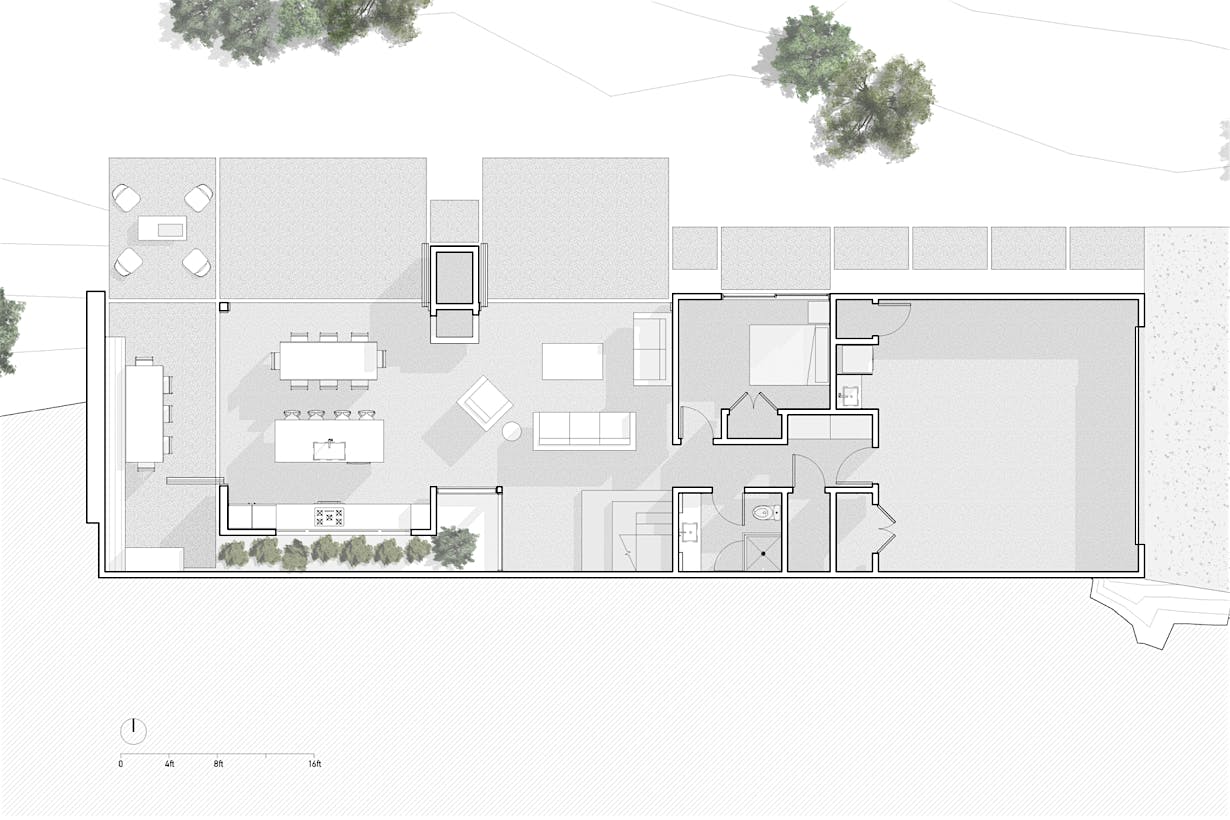 architectural view of lakefron home with NanaWall systems