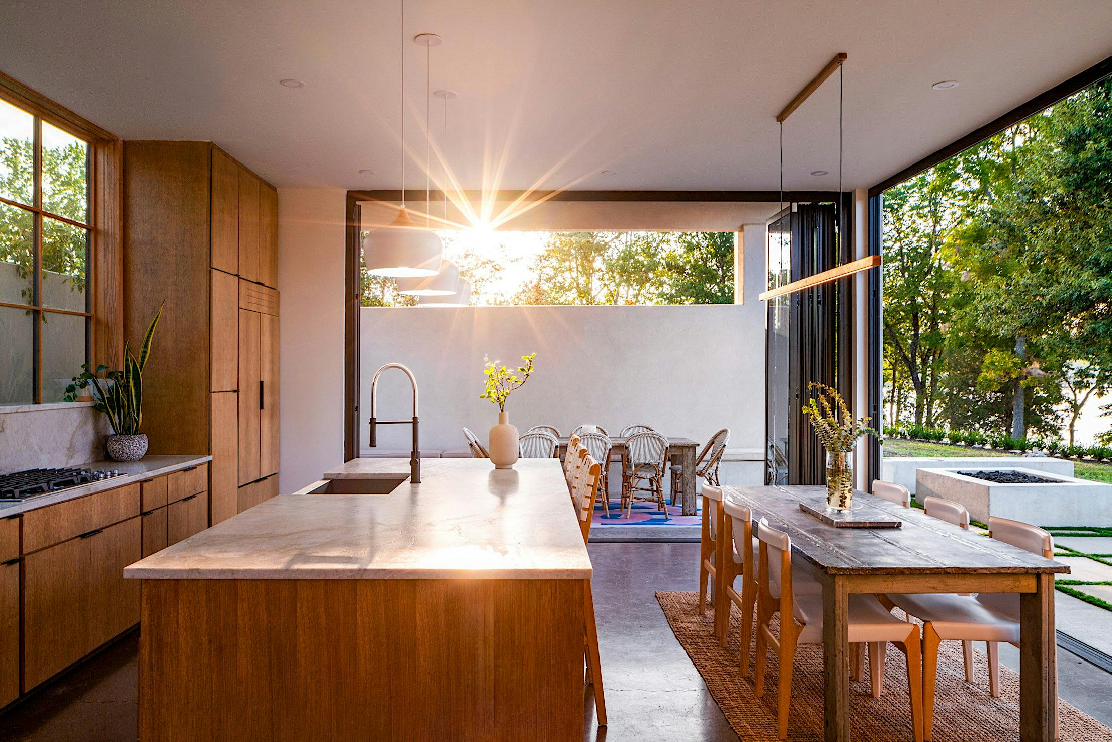 NanaWall Generation 4 glass wall systems in modern kitchen