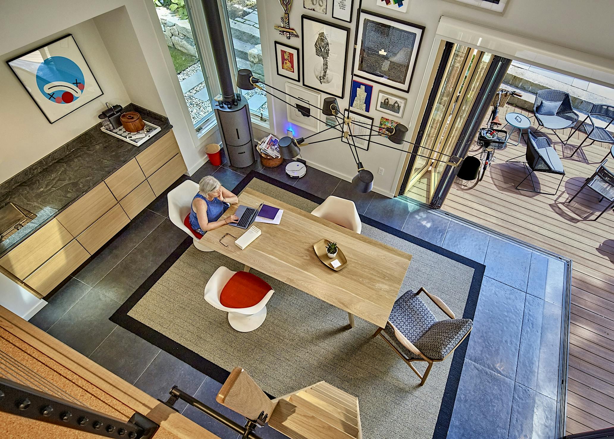 Art studio and bifold glass door