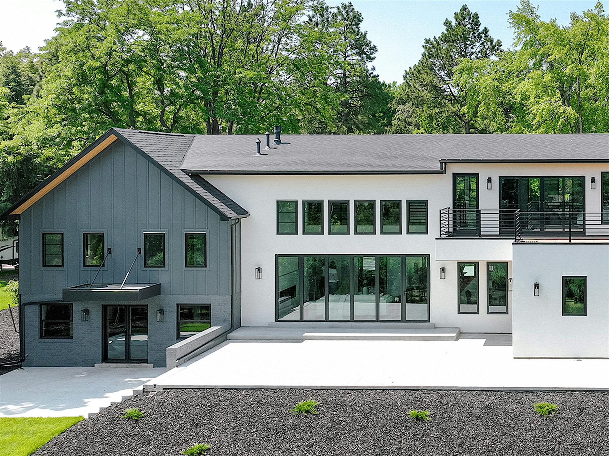 modern farmhouse renovation with bifold door