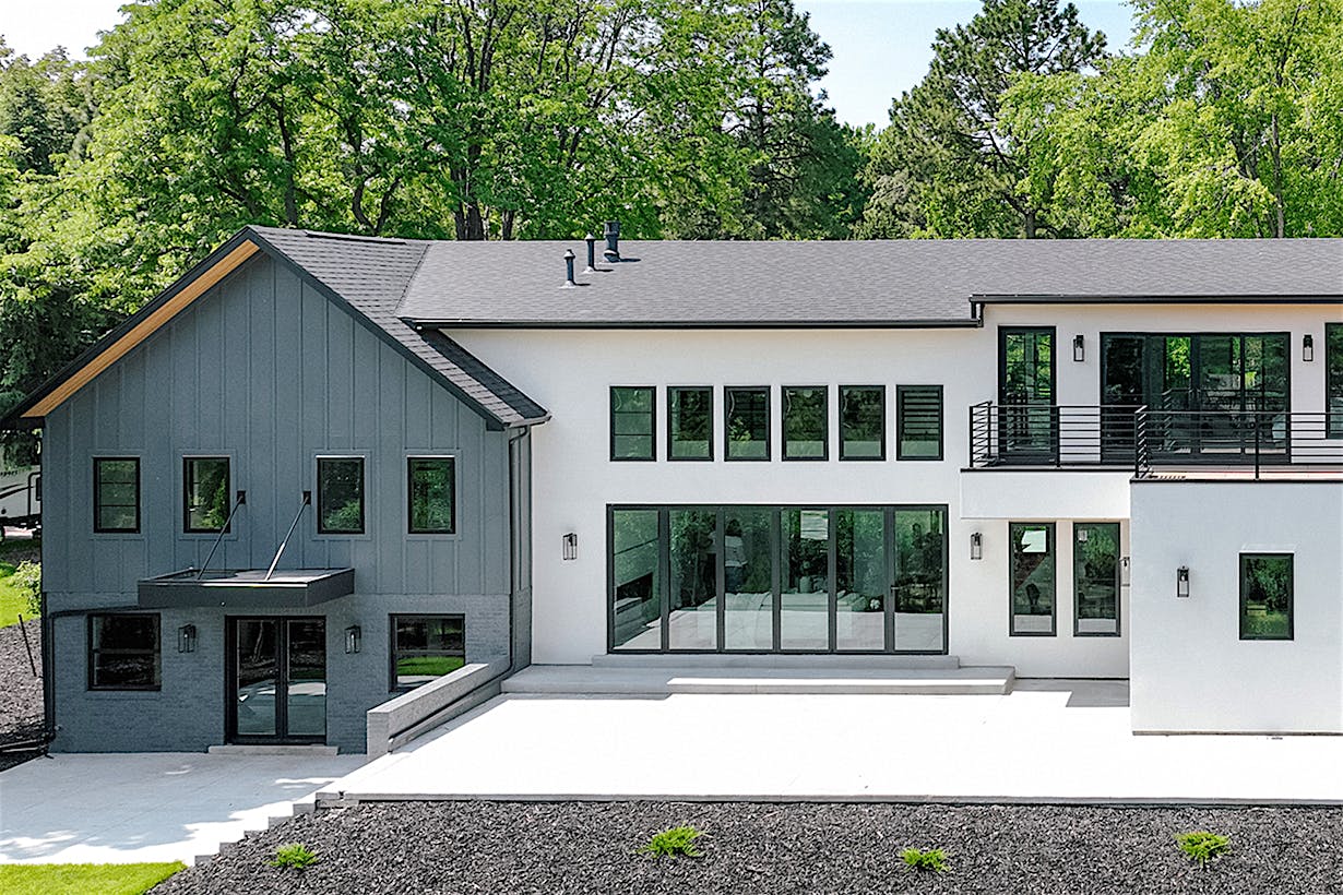 modern farmhouse renovation with bifold door