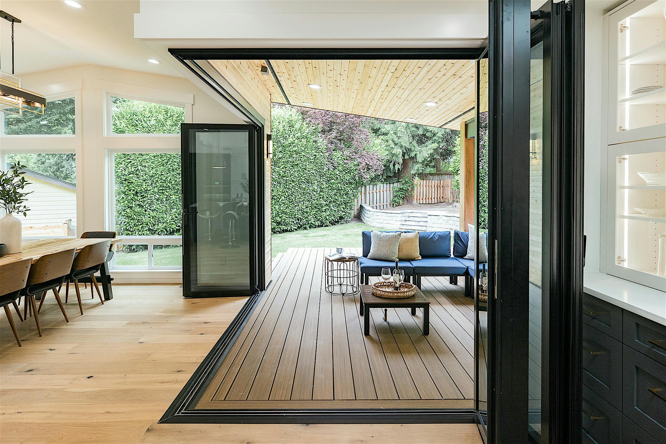 open corner folding glass doors