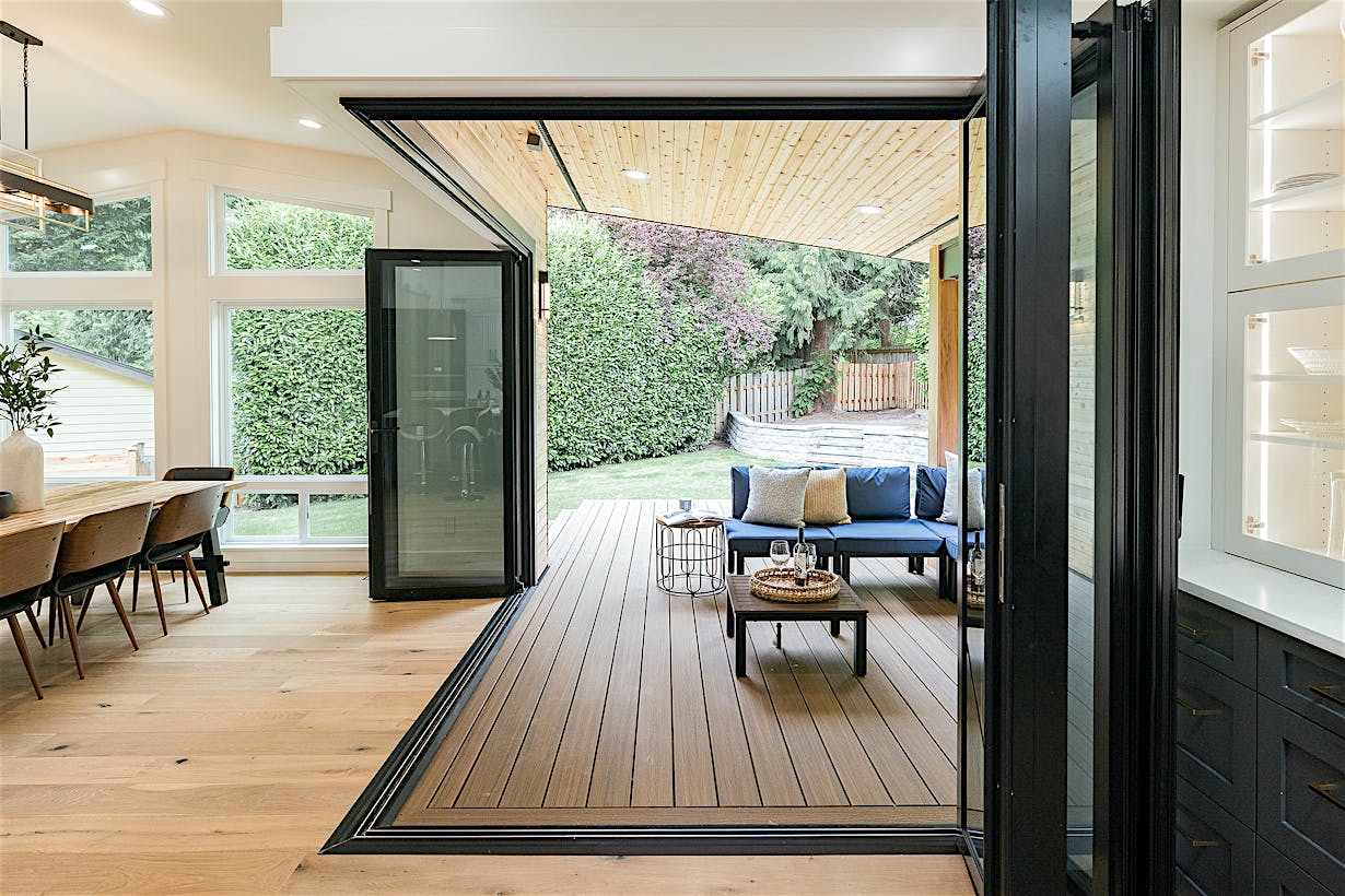 open corner folding glass doors
