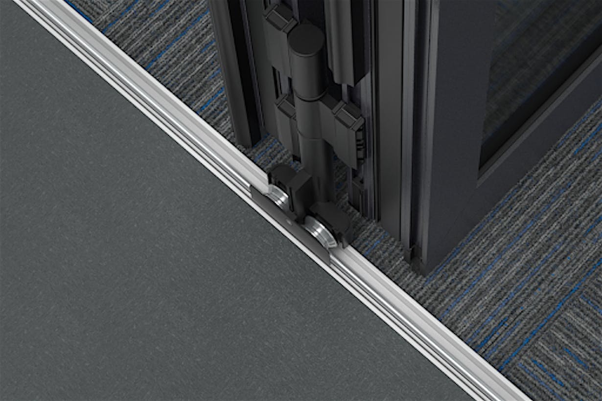Generation 4 folding door systems with surface mounted flush sill