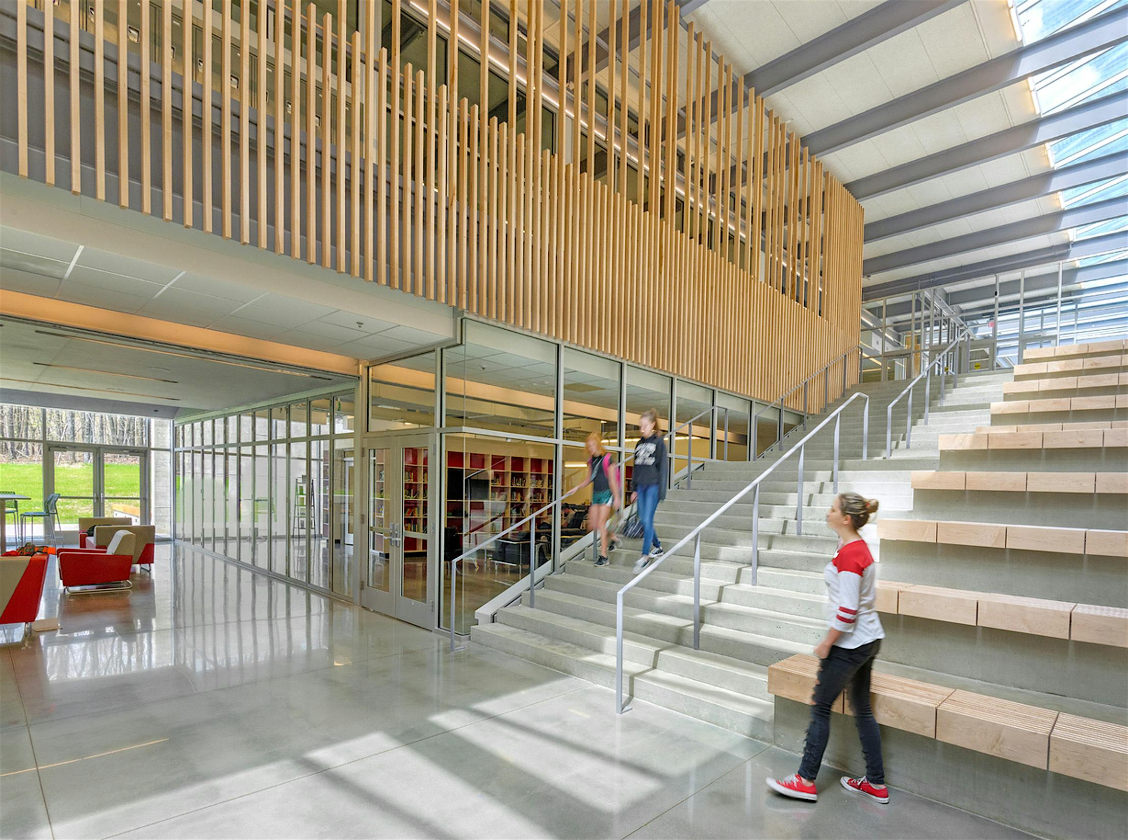 opening glass doors in school facility