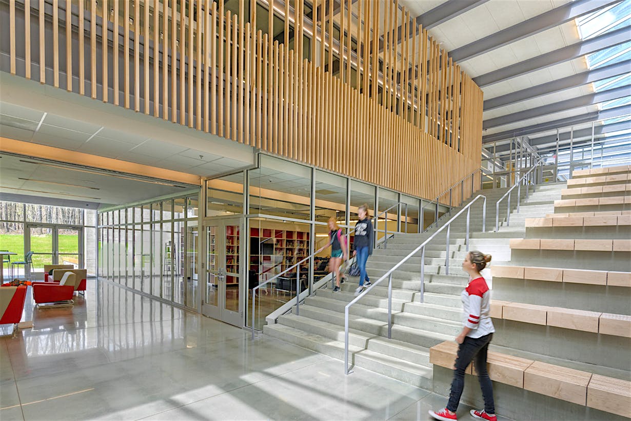 opening glass doors in school facility
