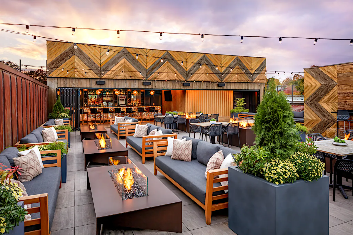 Frame Rooftop Bar Unveiling a Vibrant Rooftop Bar with Commercial Glass Doors