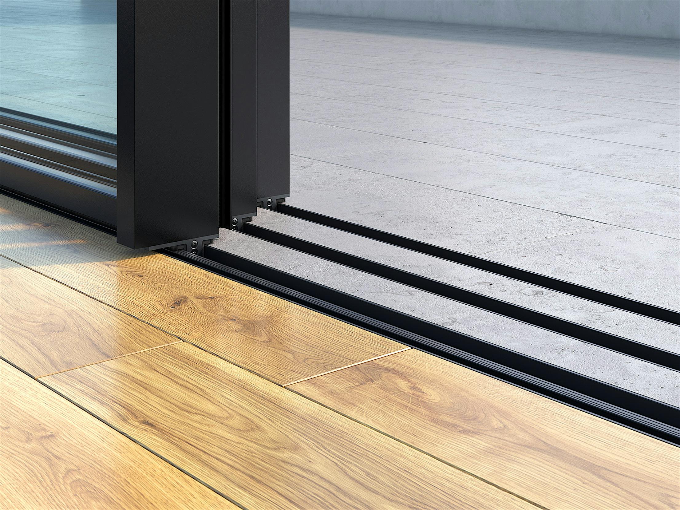 minimal sill for sliding glass door 