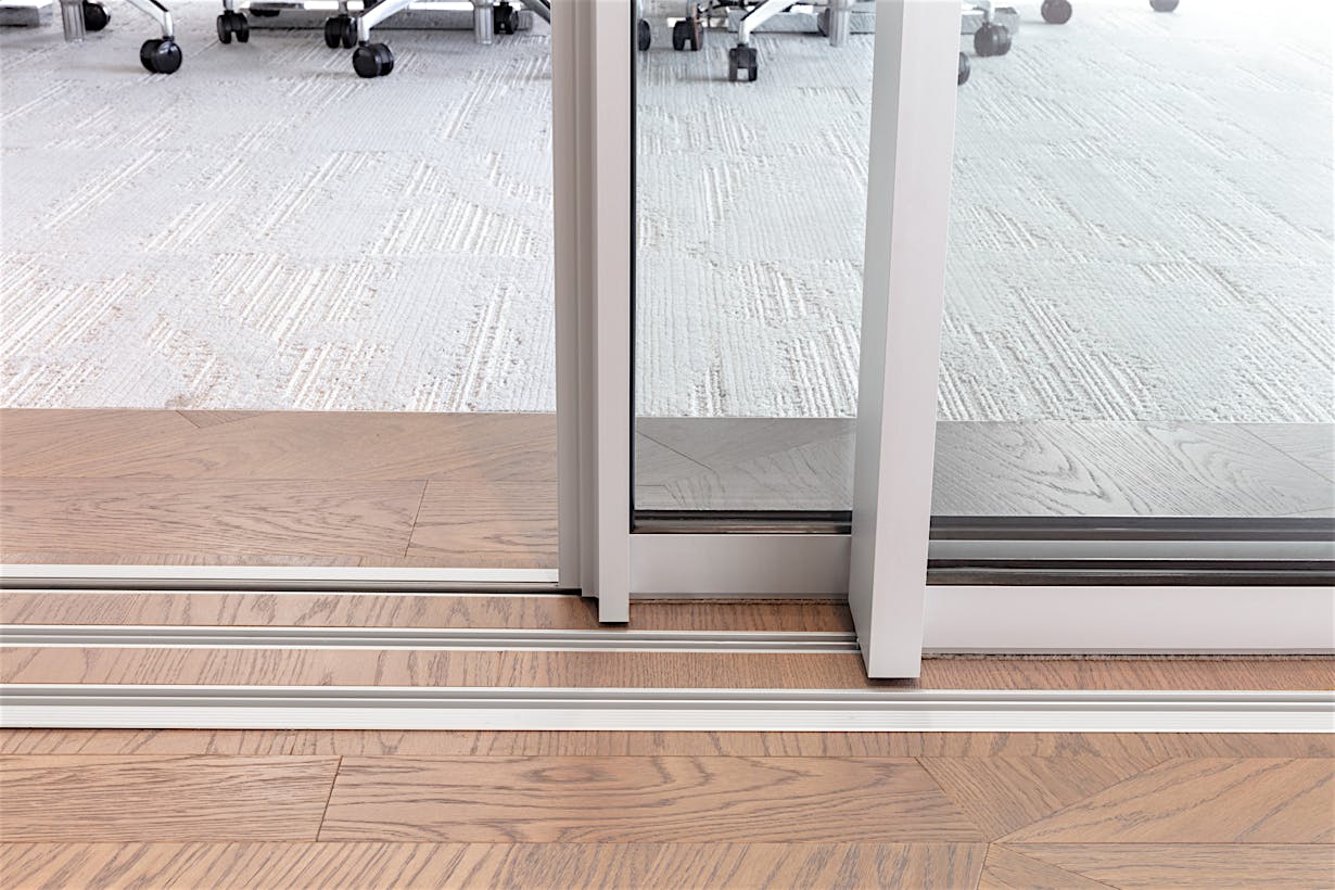 cero flush sill for interior sliding glass door system