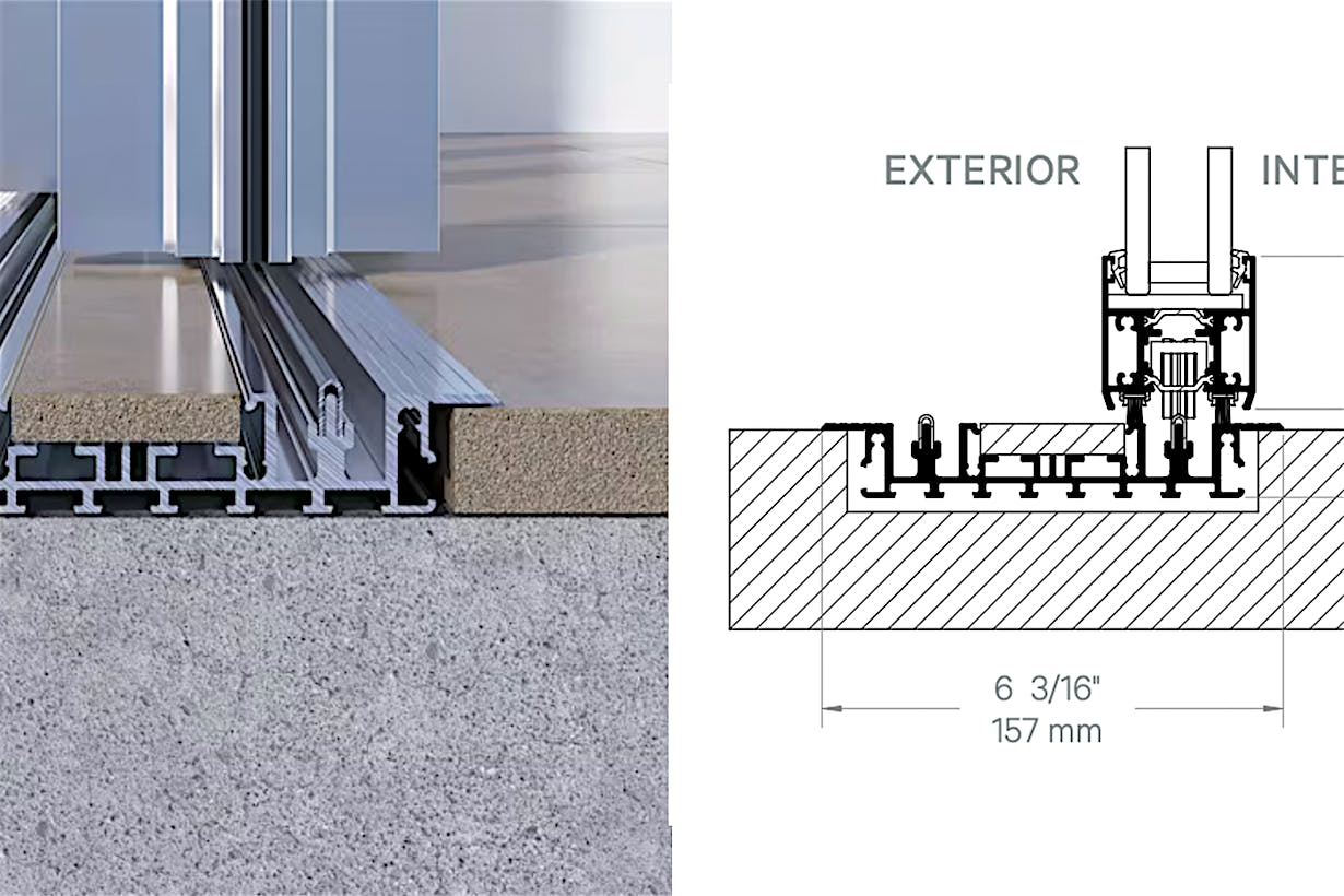 cero flush sill for interior sliding glass door