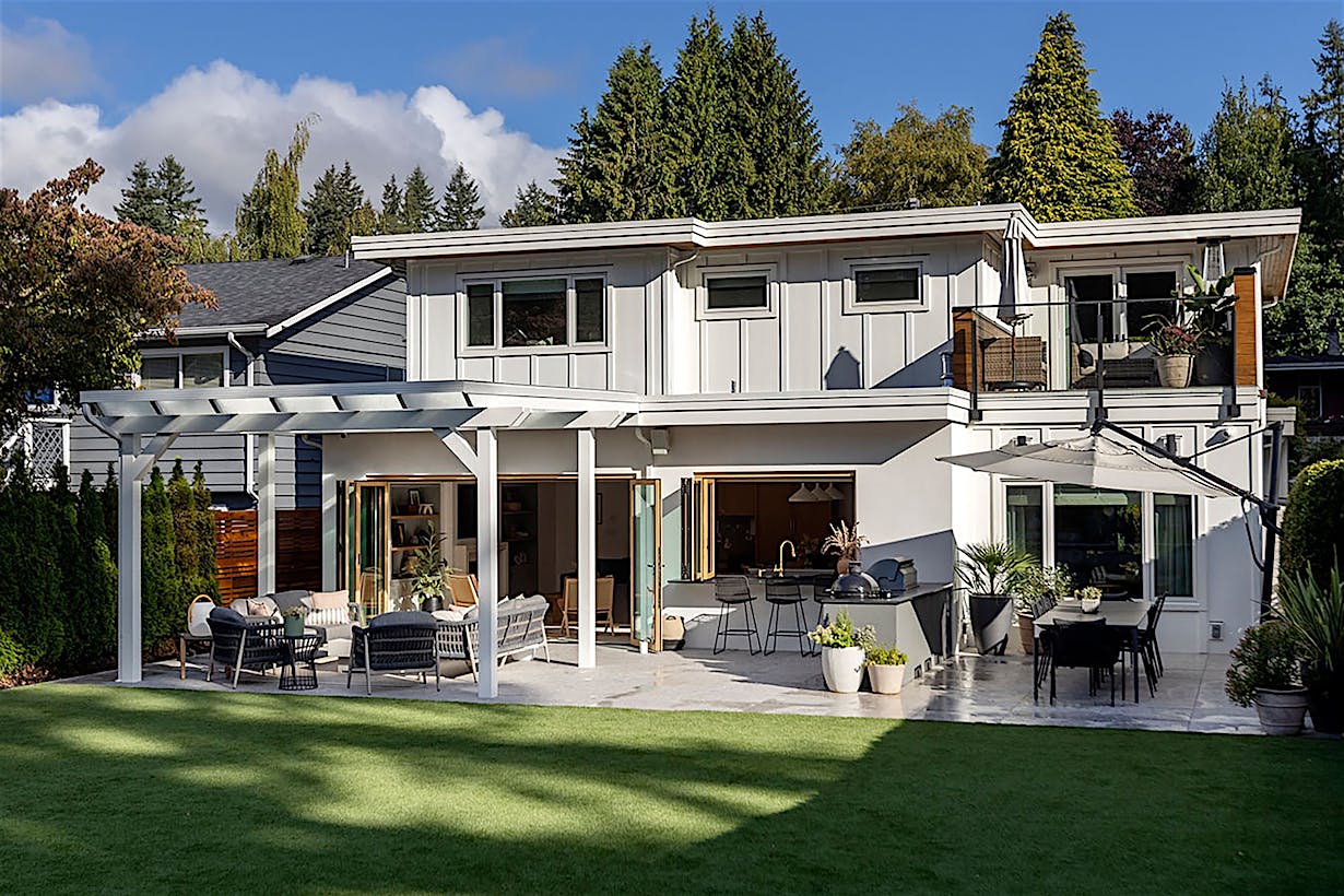 home remodel with folding glass doors and windows