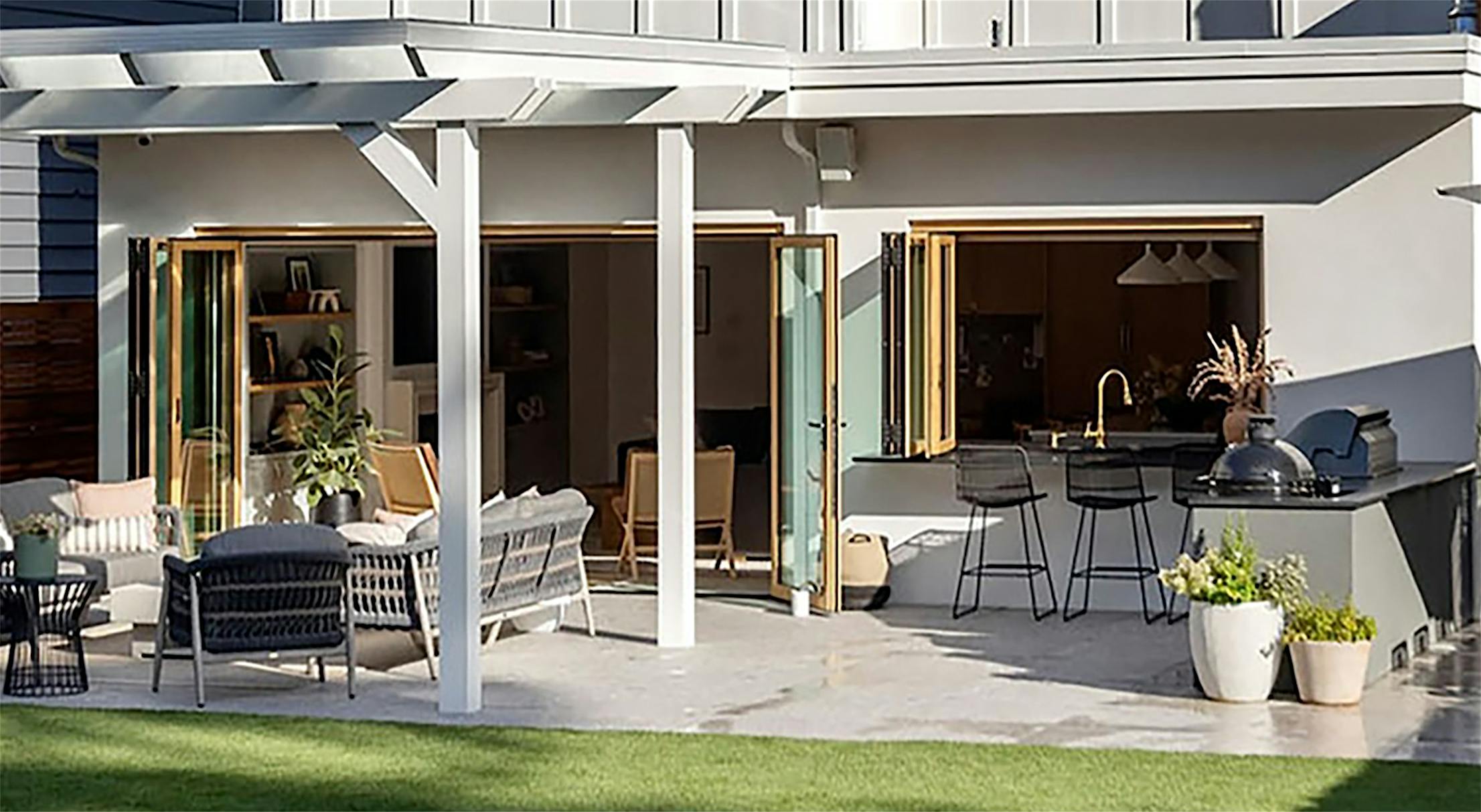 aluminum wood clad folding glass doors and windows