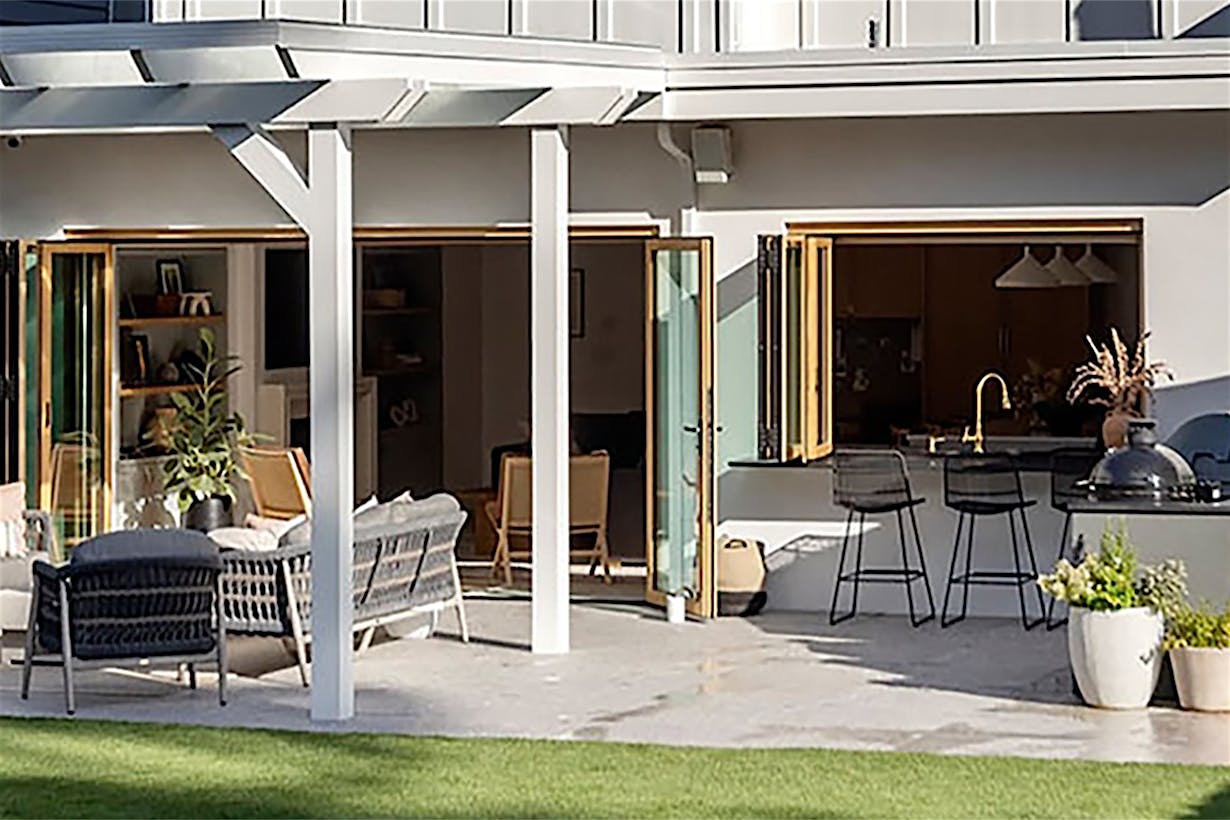 aluminum wood clad folding glass doors and windows