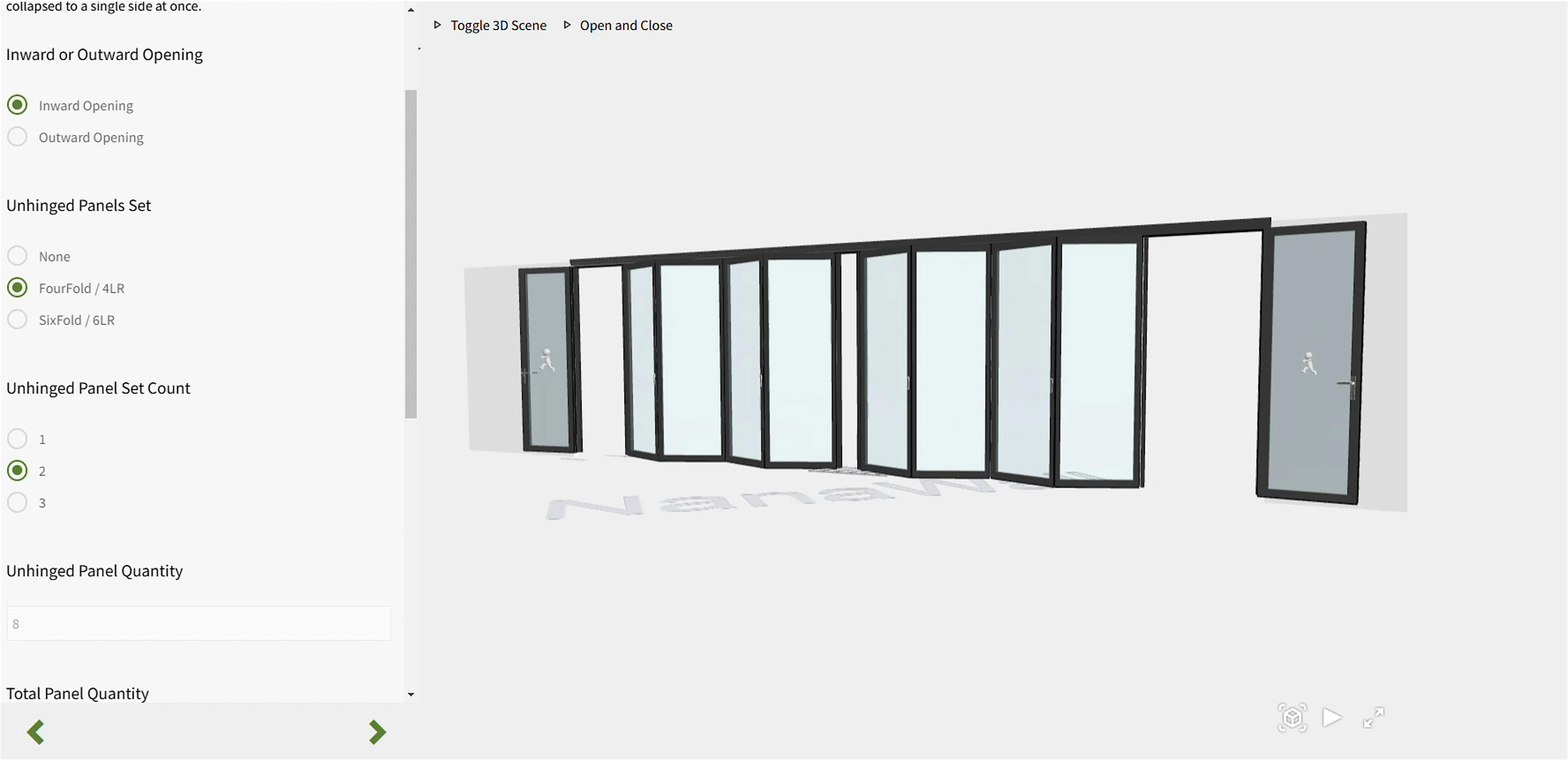 NanaWall 3D Configuator with FourFold Panels