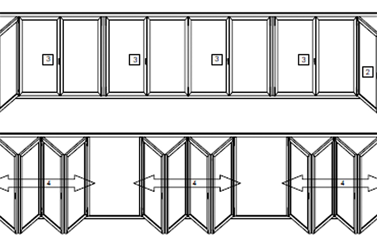 FourFold panel sets in folding glass doors