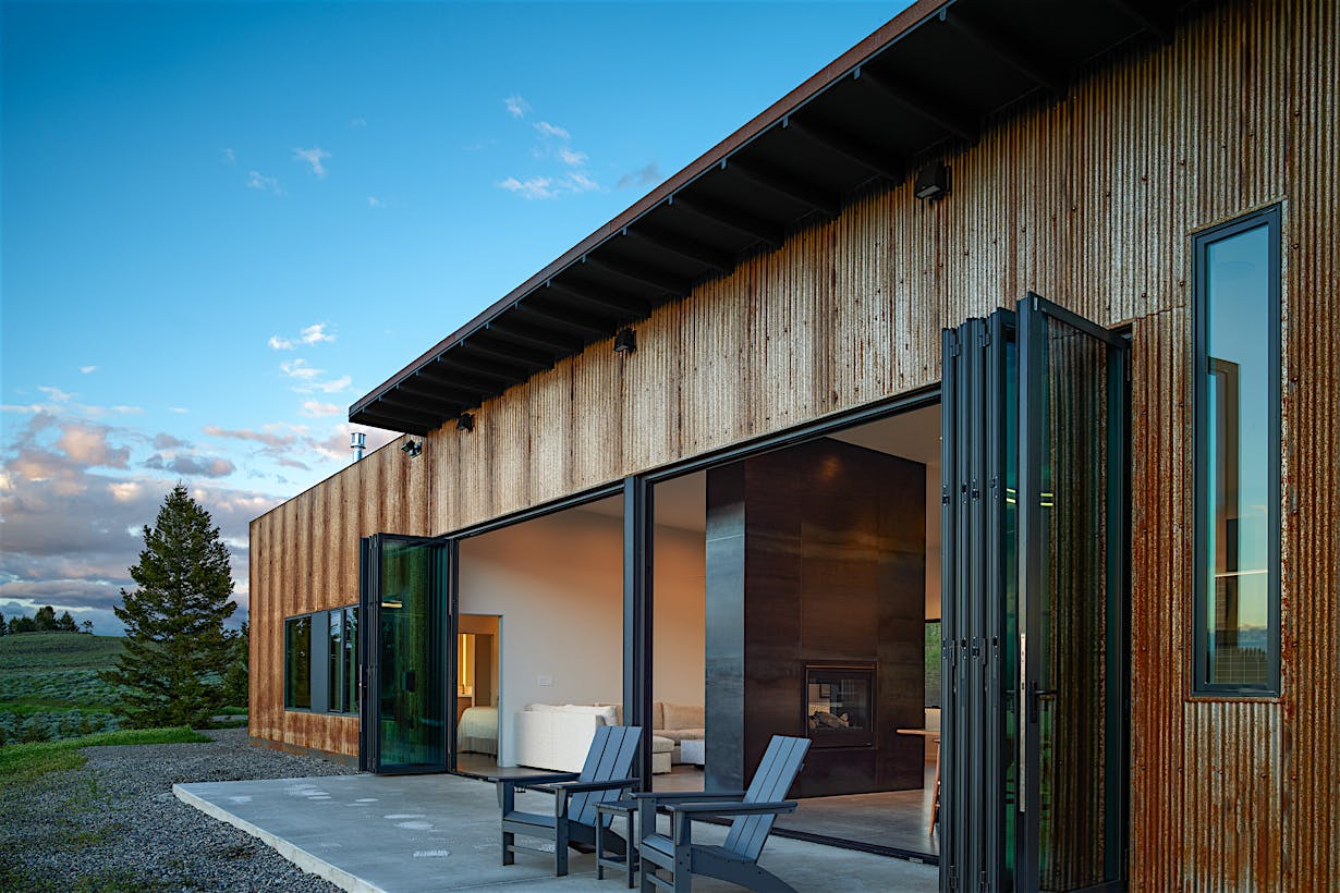 residential folding glass doors with FourFold left-right feature