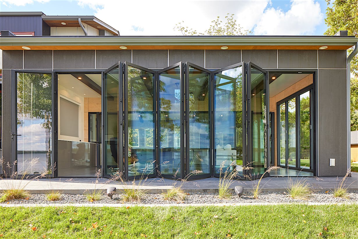 SixFold panel set in Generation 4 folding glass doors