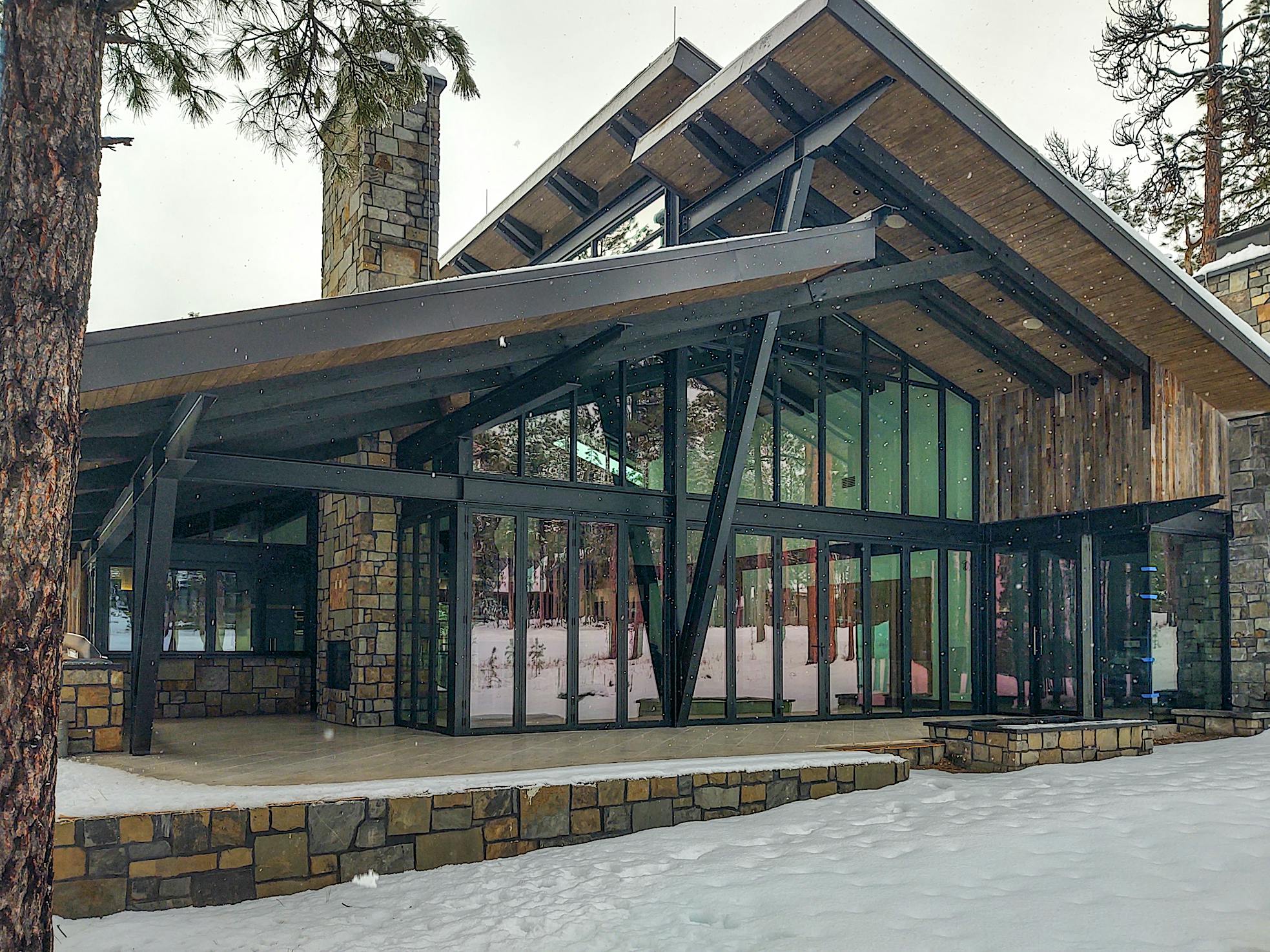 opening glass doors in winter