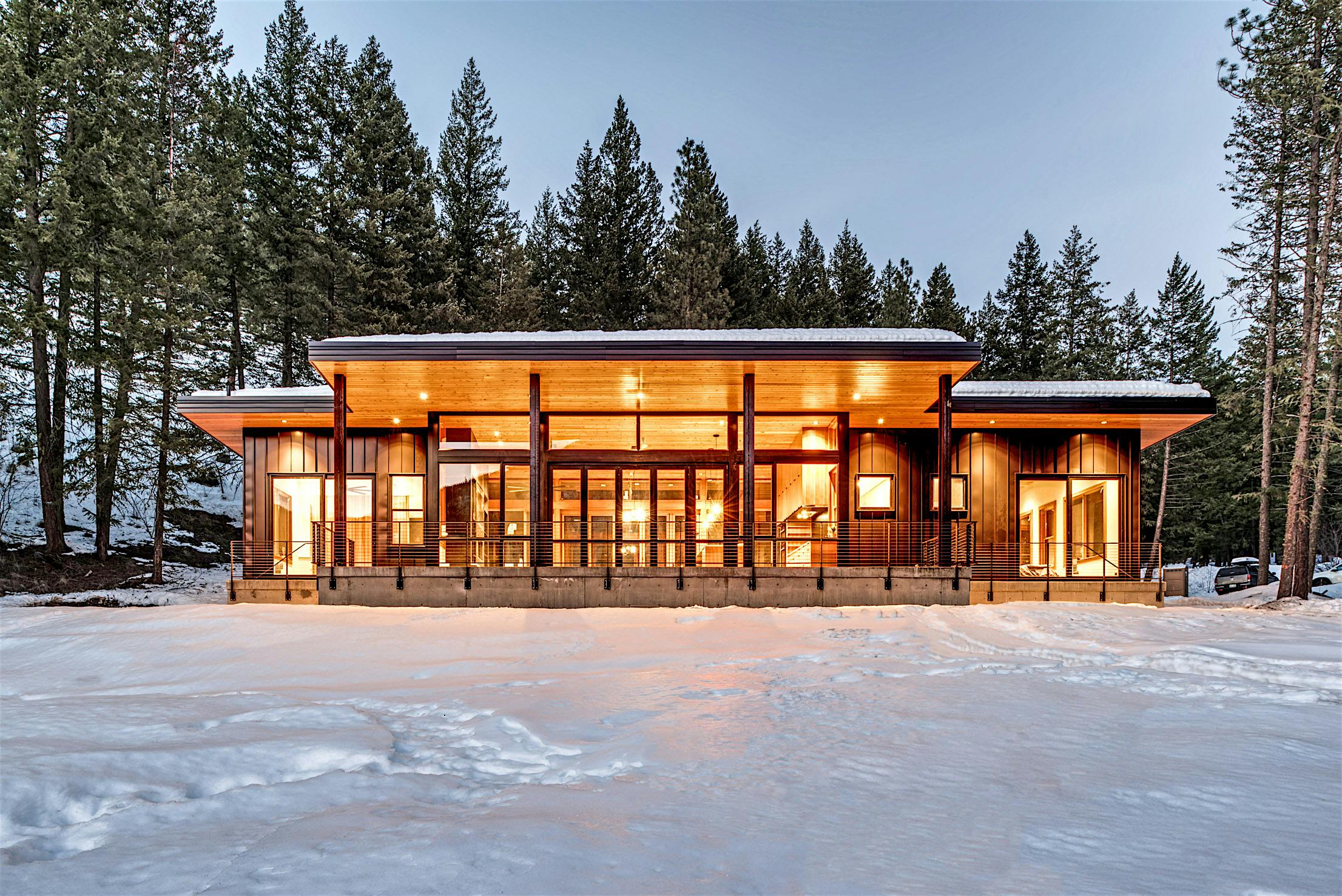 winter-ready residential design with opening glass door systems