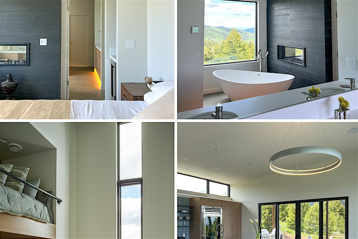minimalist architectural design with folding glass wall
