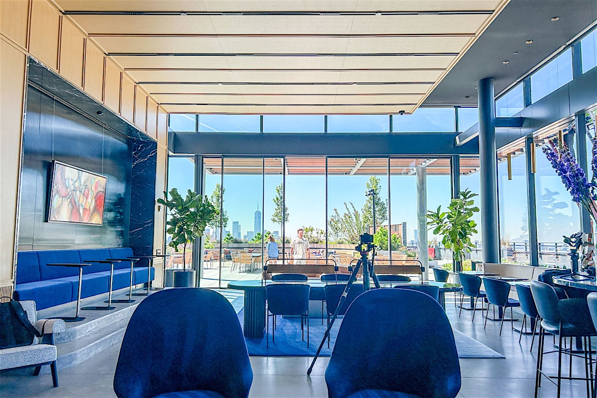 PENN 2 amenity rooftop with cero by NanaWall opening glass door system