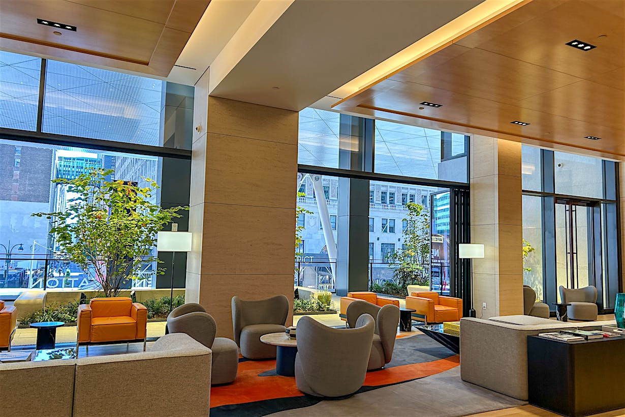 PENN 2 lobby with NanaWall opening glass doors