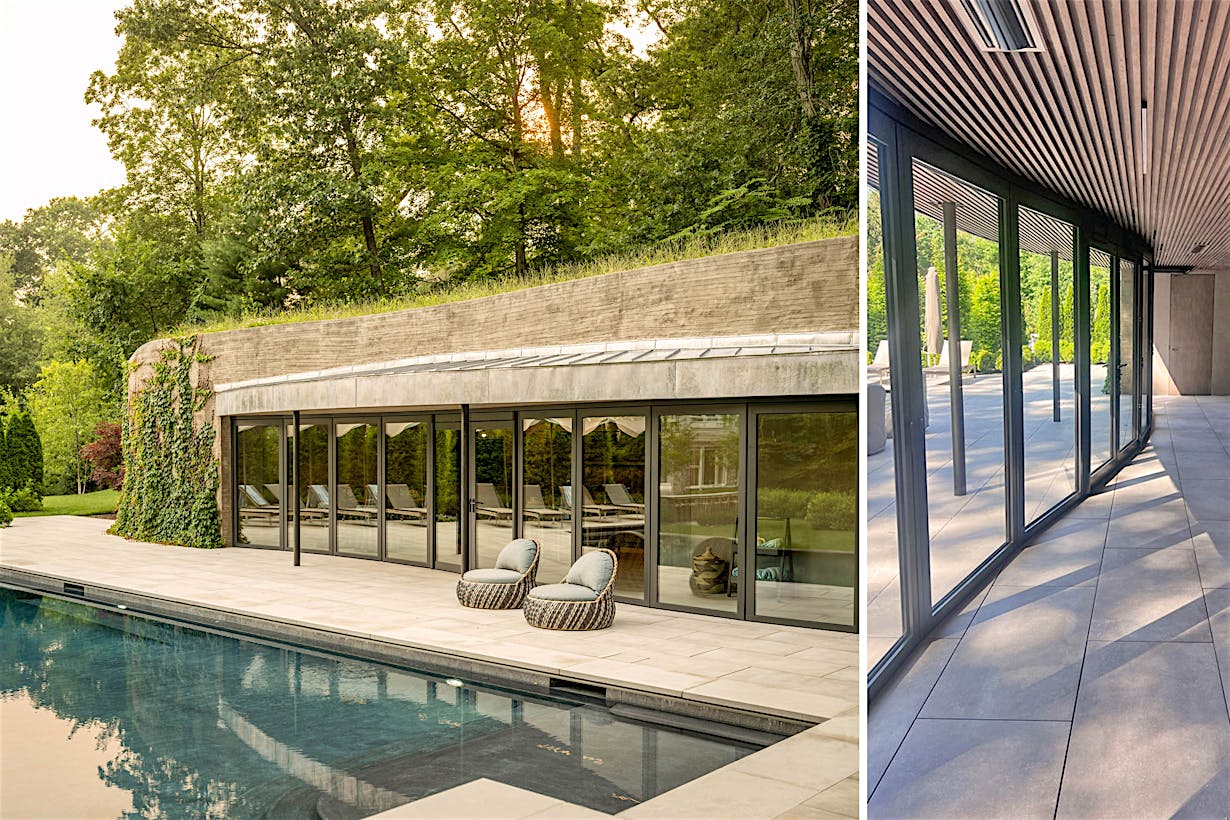 curved opening glass door system