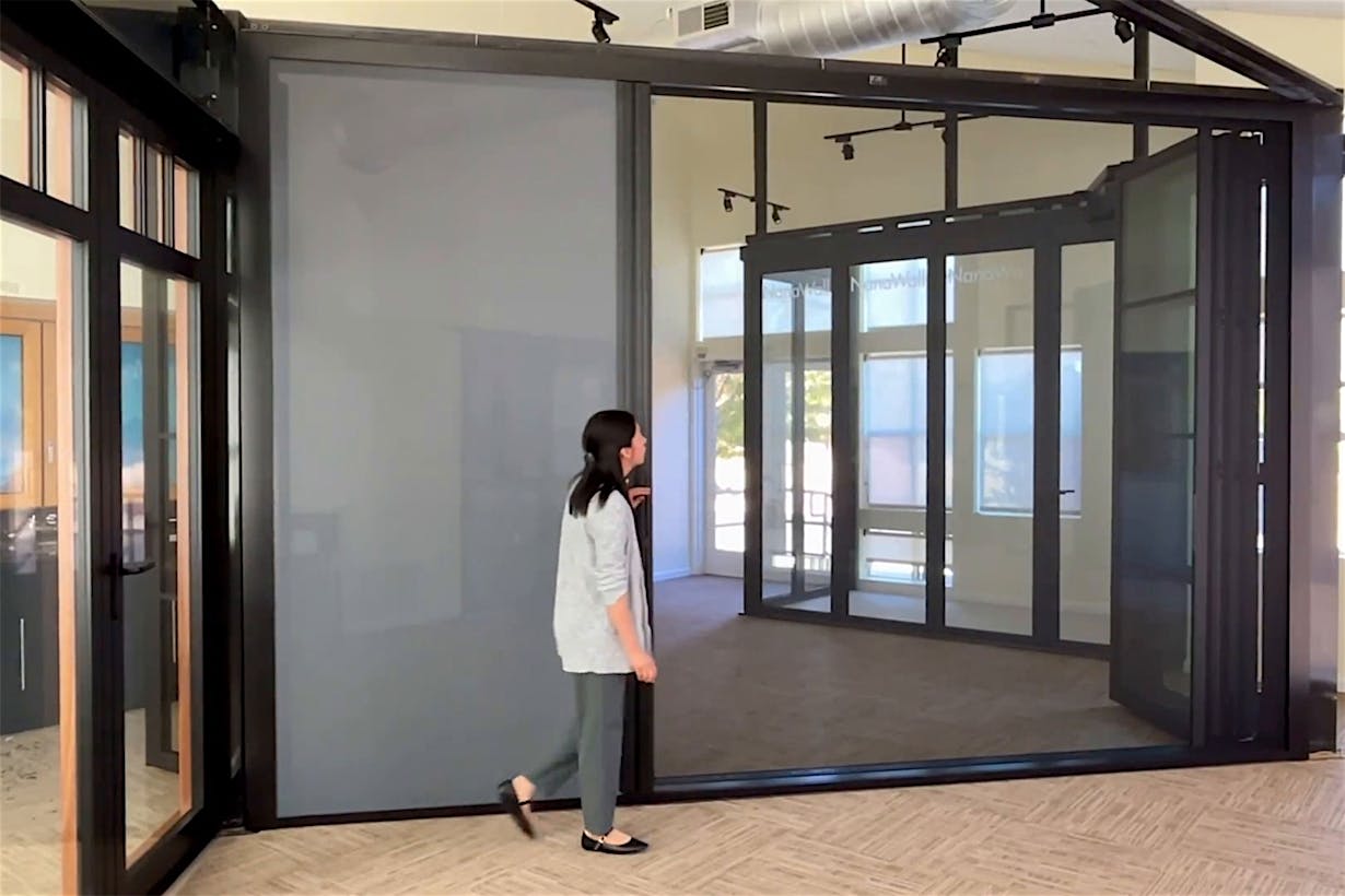 NanaWall glass patio doors and screen door