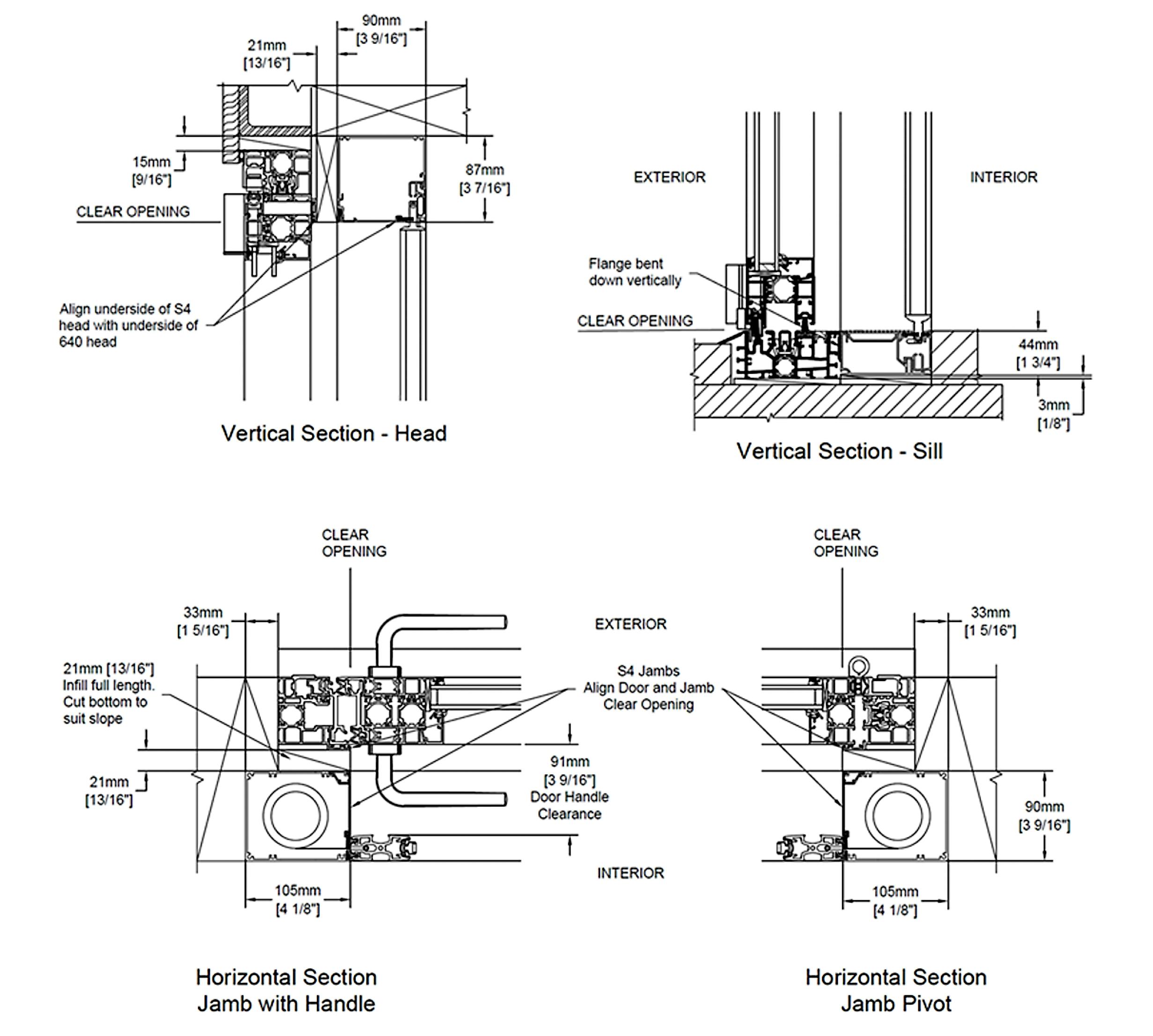 installtion details for NanaWall glass patio door screen solution