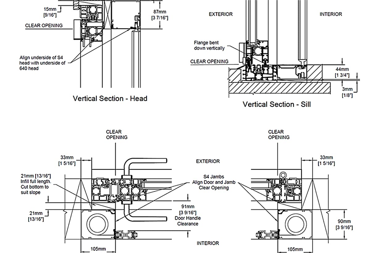 installtion details for NanaWall glass patio door screen solution
