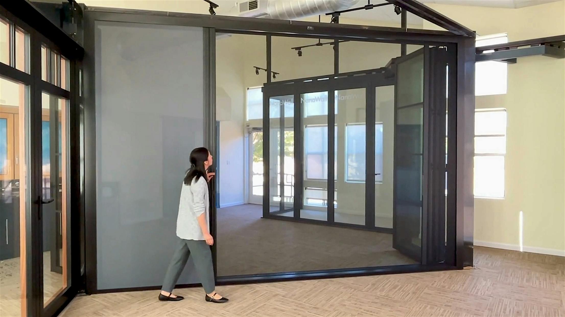 NanaWall glass patio doors and screen door