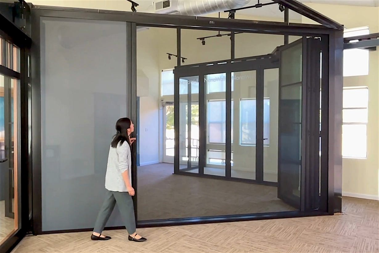 NanaWall glass patio doors and screen door