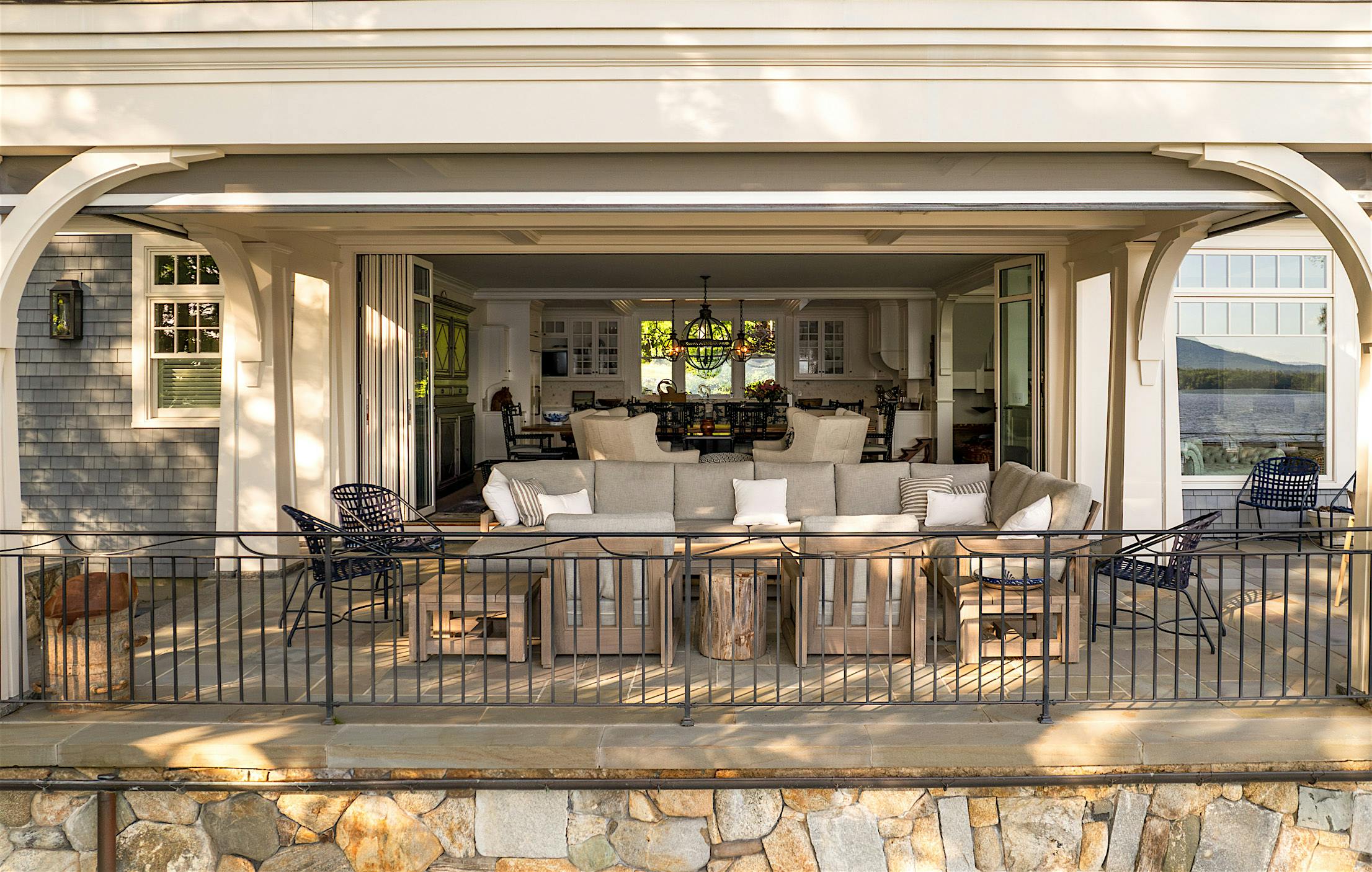 inswing movable glass doors maximize porch design