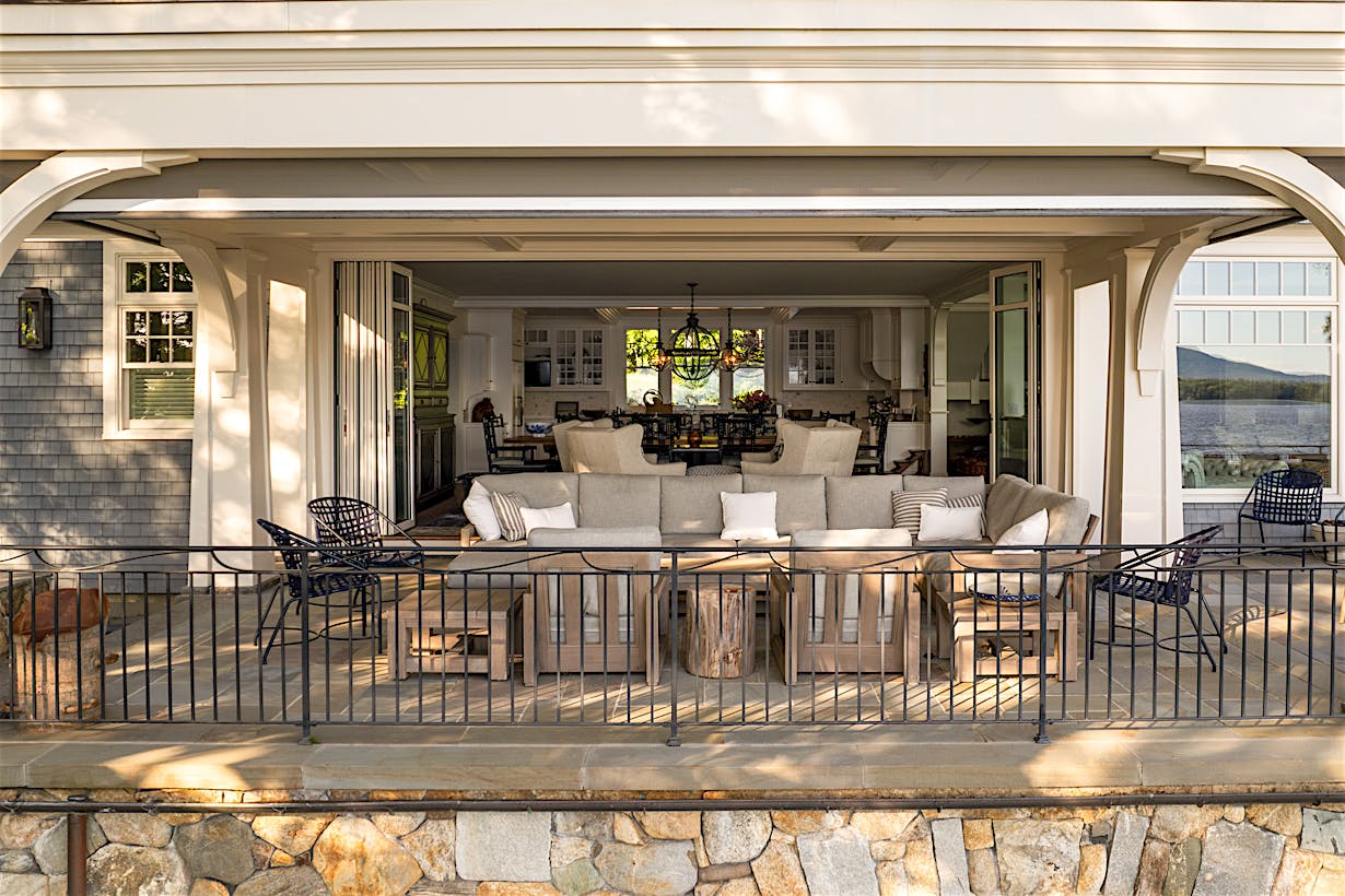 inswing movable glass doors maximize porch design