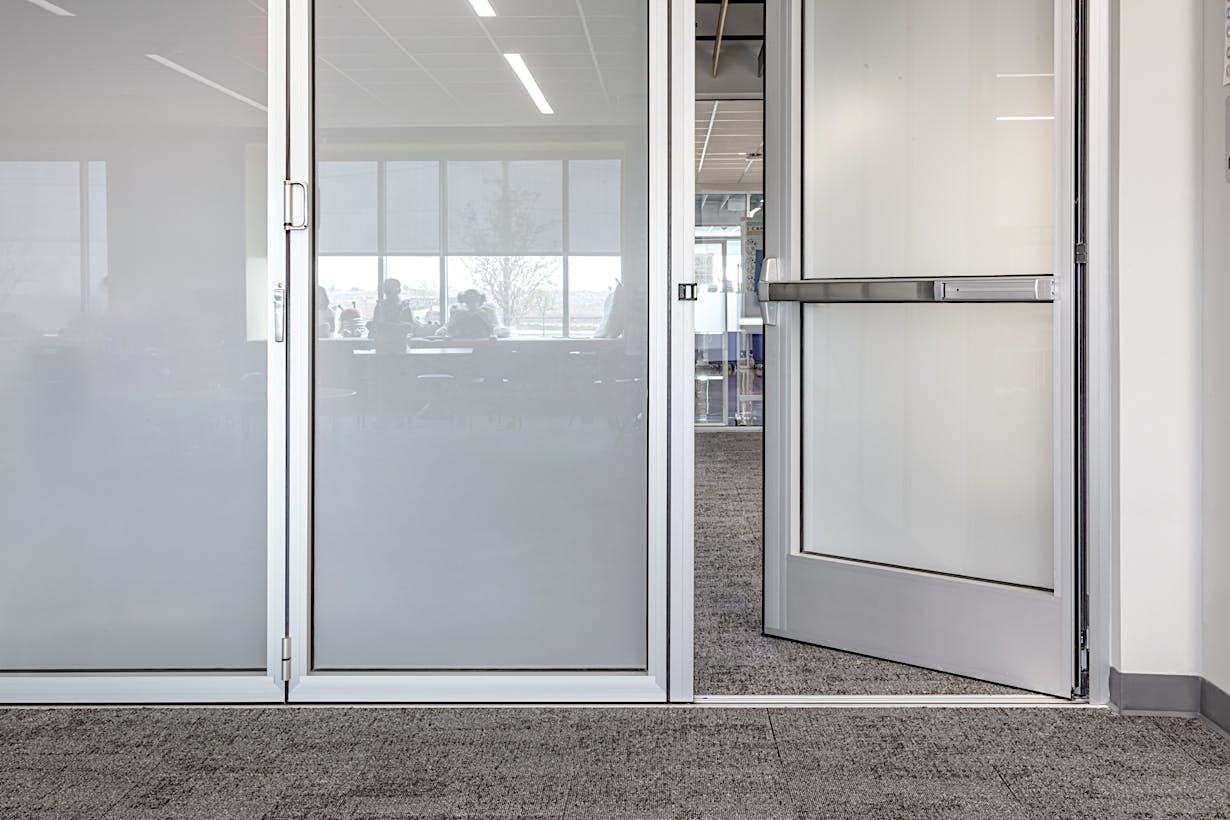 panic hardware on folding glass doors