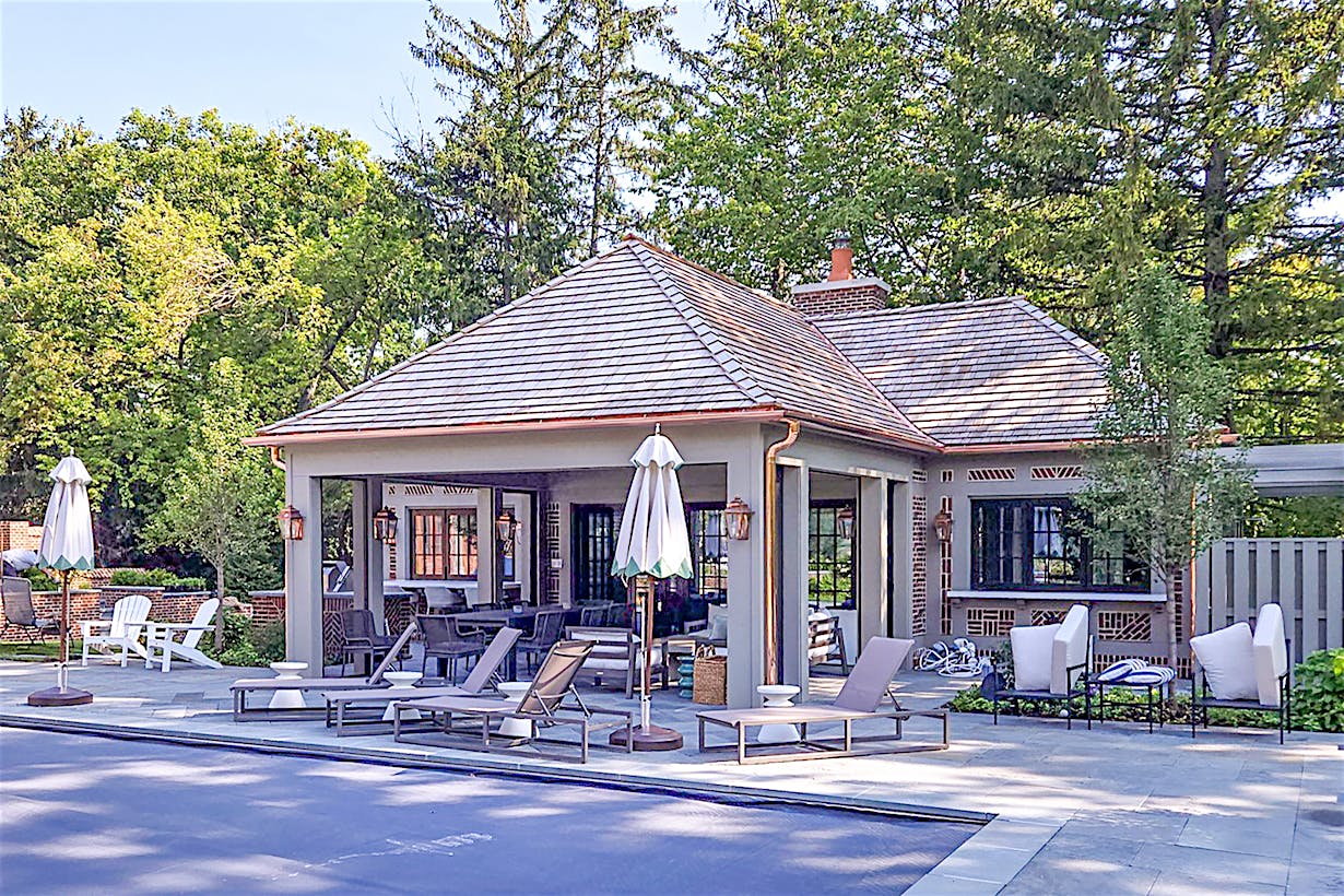 opening glass doors and windows in pool house design
