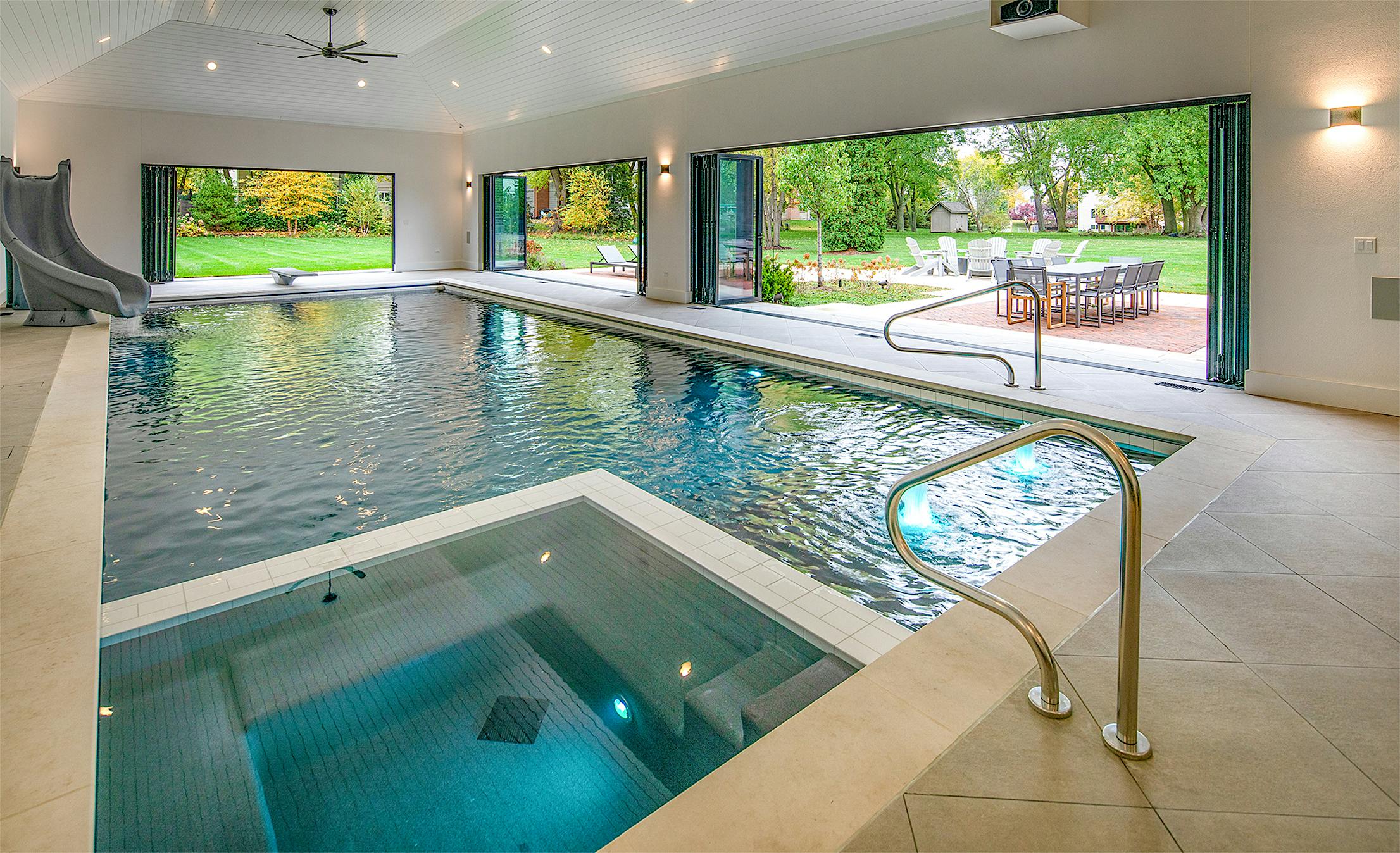 indoor outdoor opening glass doors for pool houses