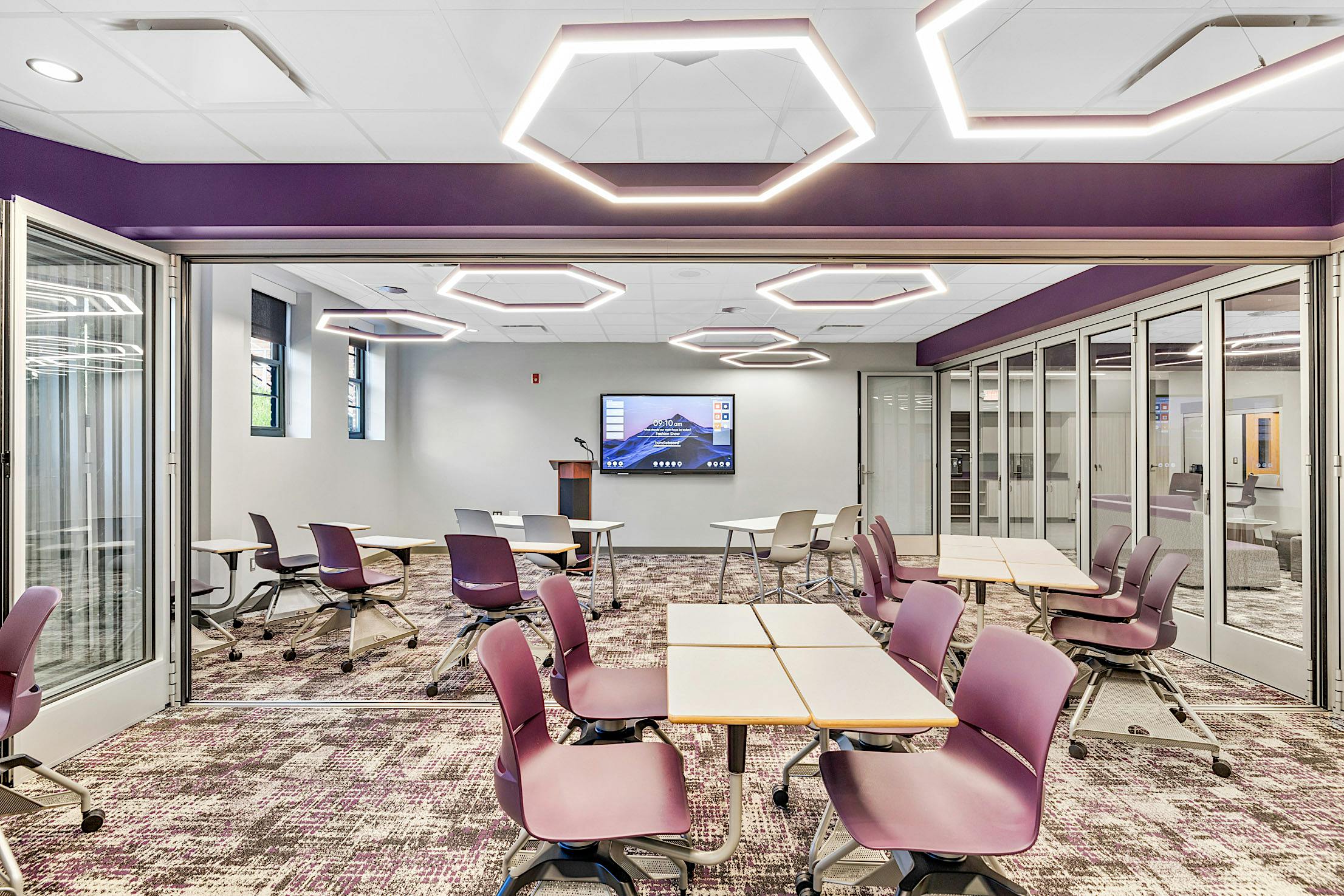 active learning classroom with NanaWall glass walls