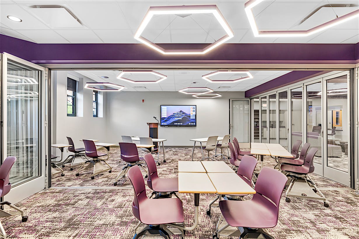 active learning classroom with NanaWall glass walls