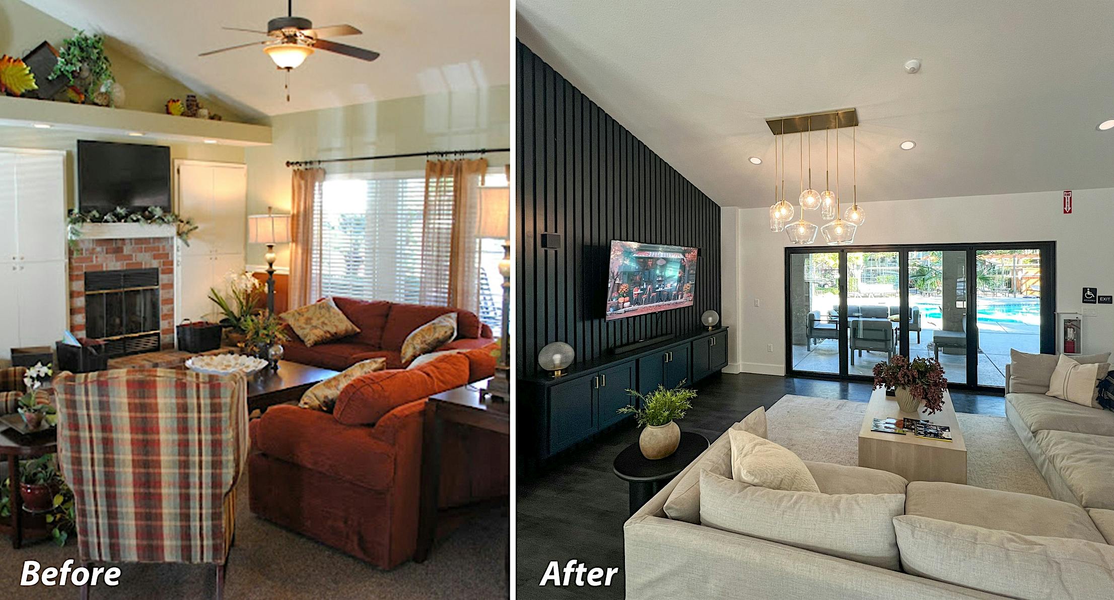 increased natural light with accordion glass door system
