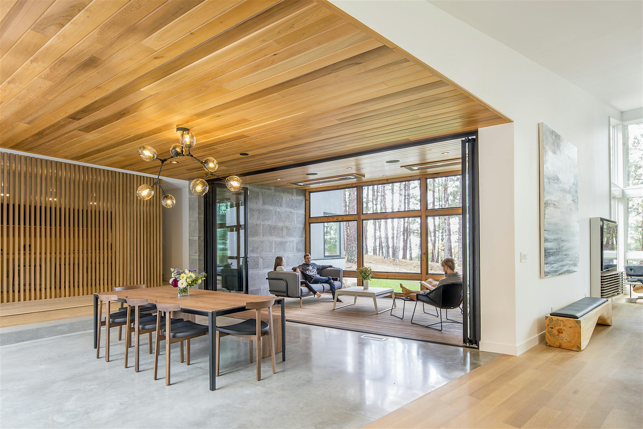 indoor-outdoor living with 3-season porch